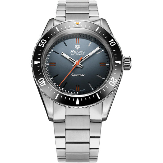 Nivada Grenchen 32077A20 Aquamar Grey on Bracelet Flat Link