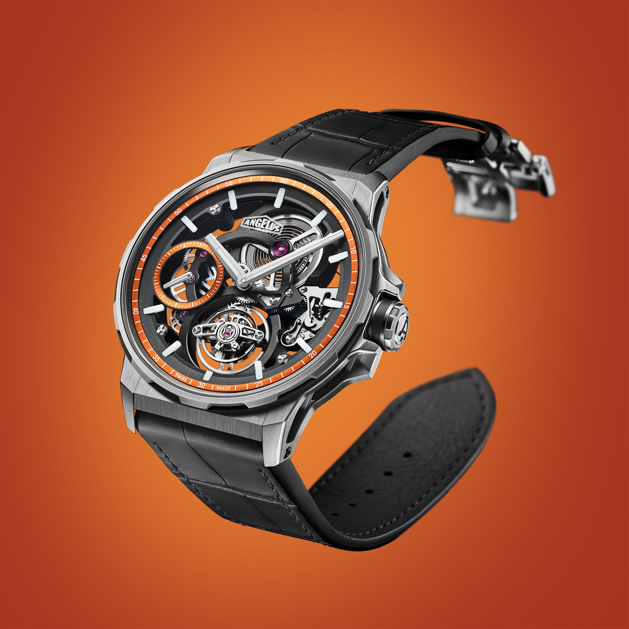 Angelus 0TSZF.B01A.M0249E Flying Tourbillon Titanium Orange