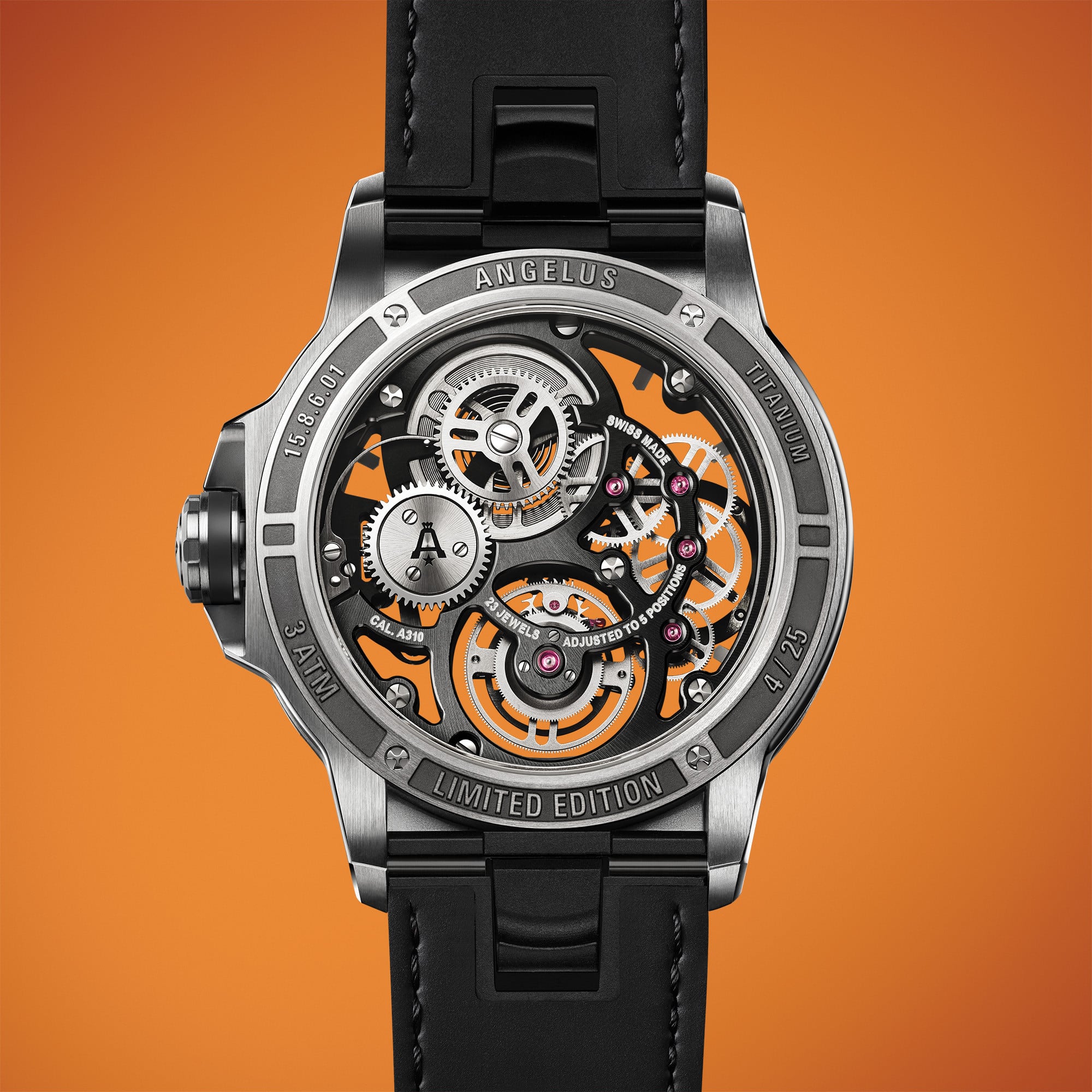 Angelus 0TSZF.B01A.M0249E Flying Tourbillon Titanium Orange