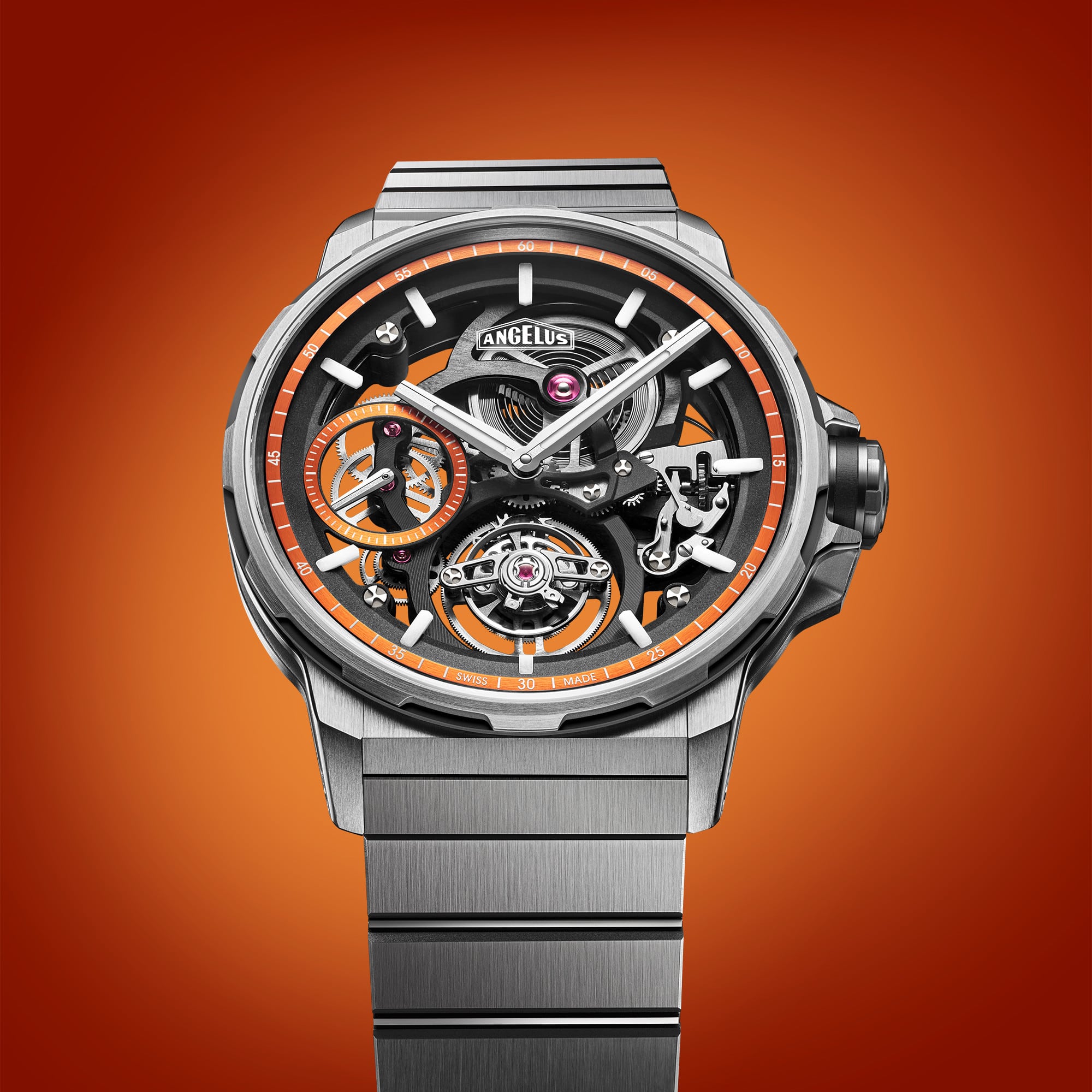 Angelus 0TSZF.B01A.M0249E Flying Tourbillon Titanium Orange