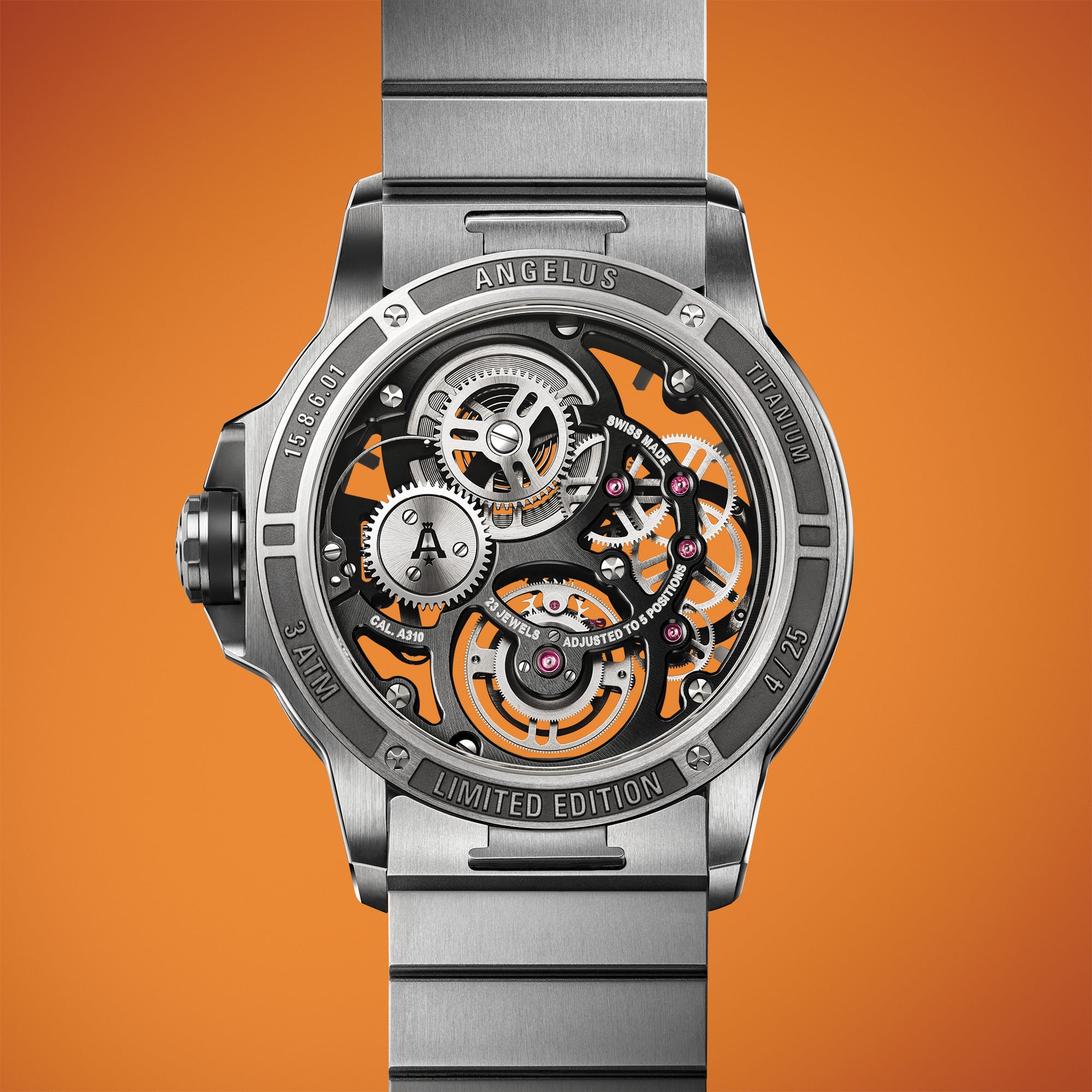 Angelus 0TSZF.B01A.M0249E Flying Tourbillon Titanium Orange
