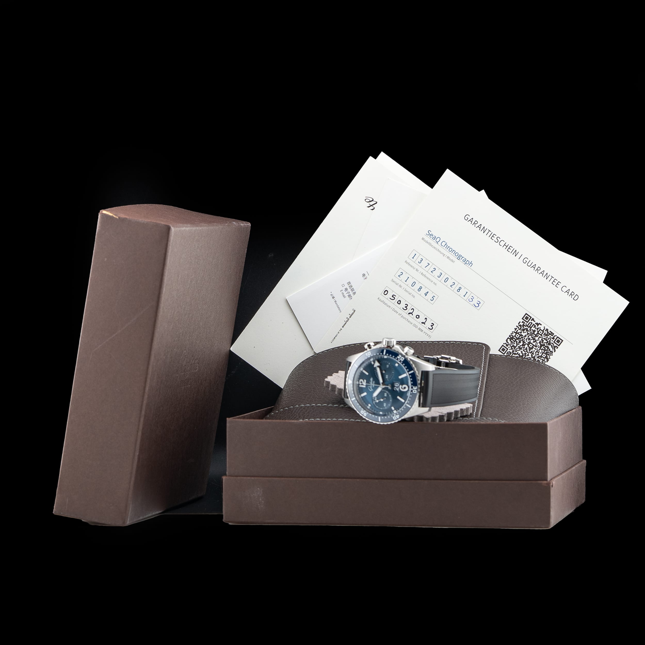 Glashütte Original 1-37-23-02-81-33 SeaQ Chronograph Blue Dial On Rubber Strap