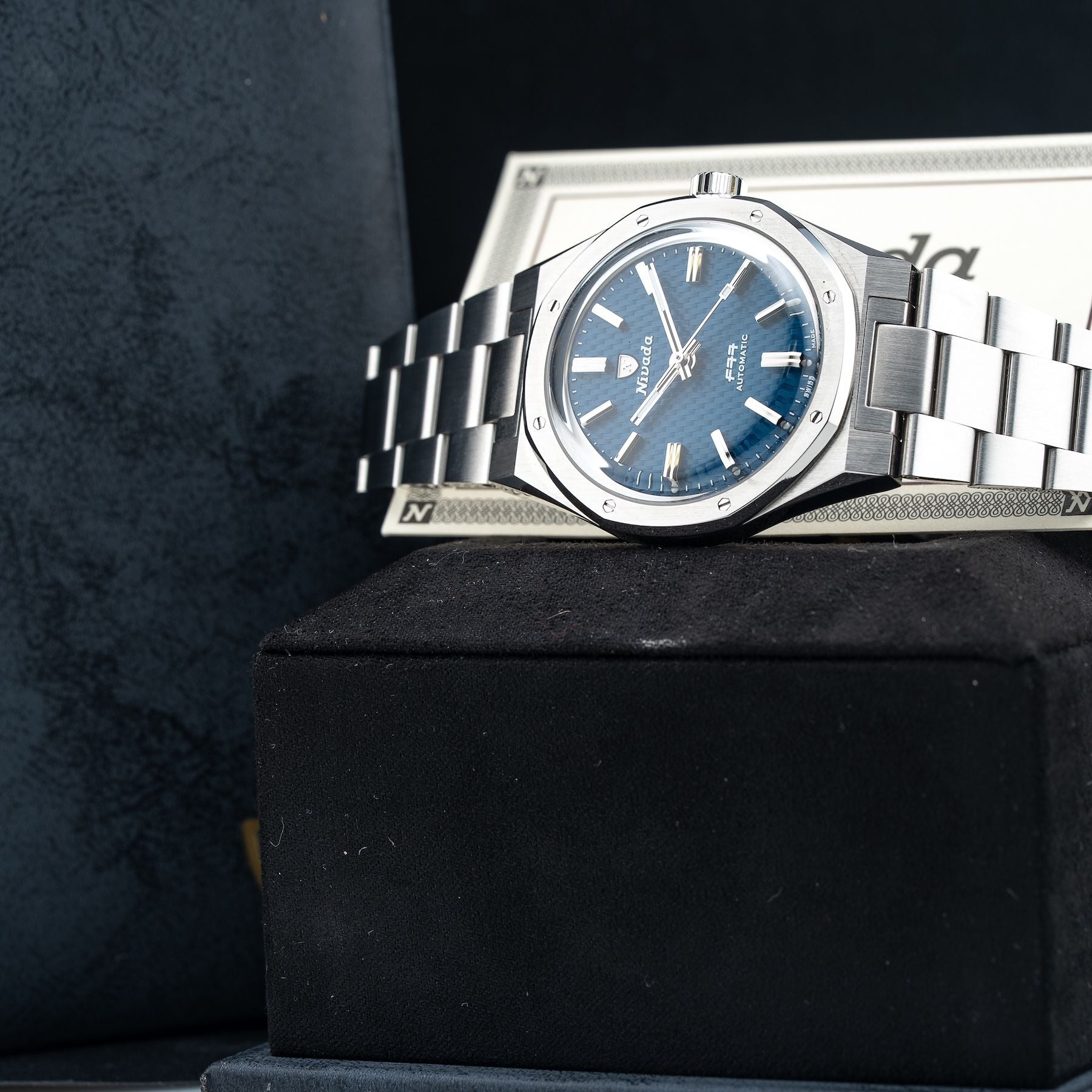 Nivada Grenchen 68001A77 F77 Blue Dial