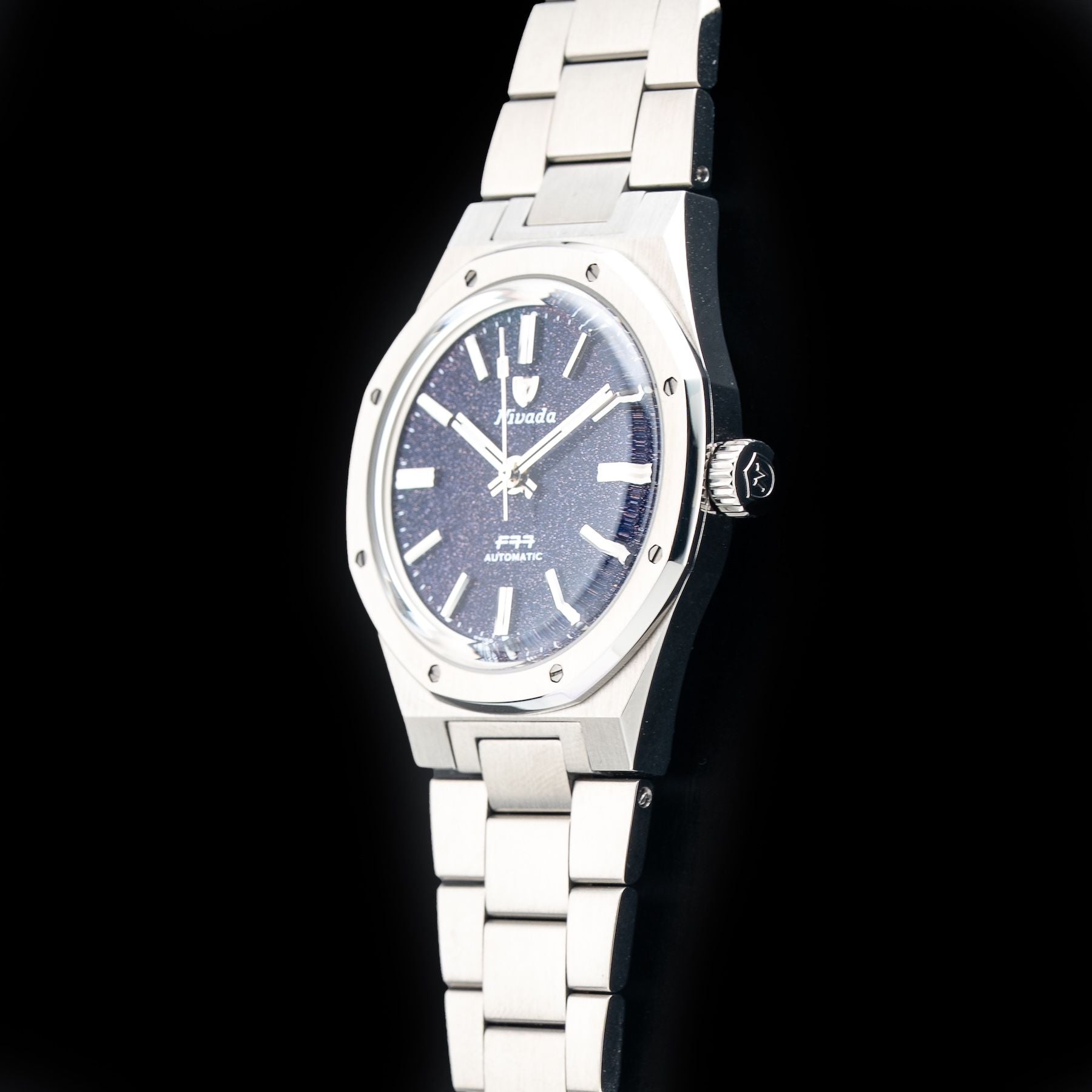 Nivada Grenchen 68018A77 F77 Titanium Dark Blue Aventurine