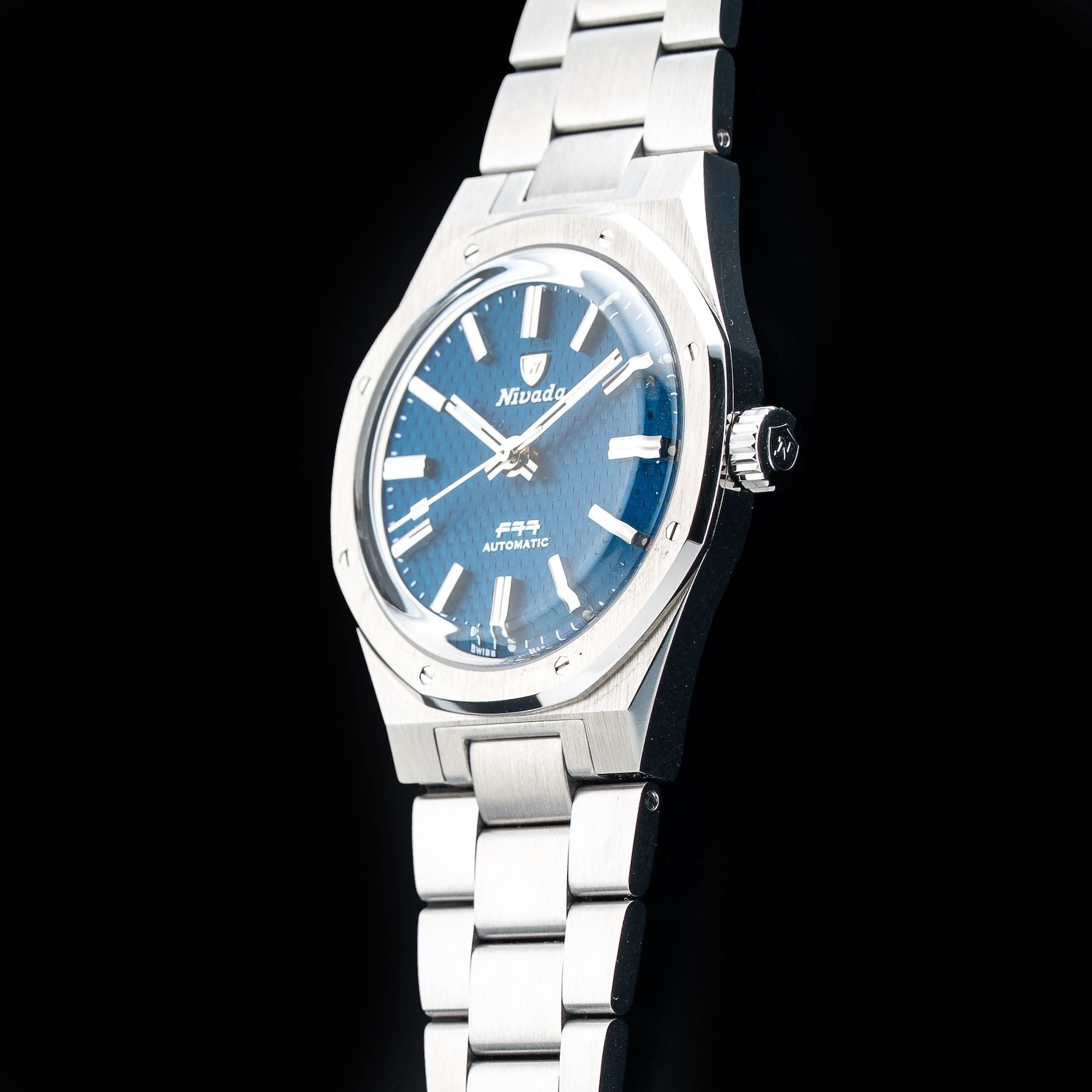 Nivada Grenchen 68001A77 F77 Blue Dial