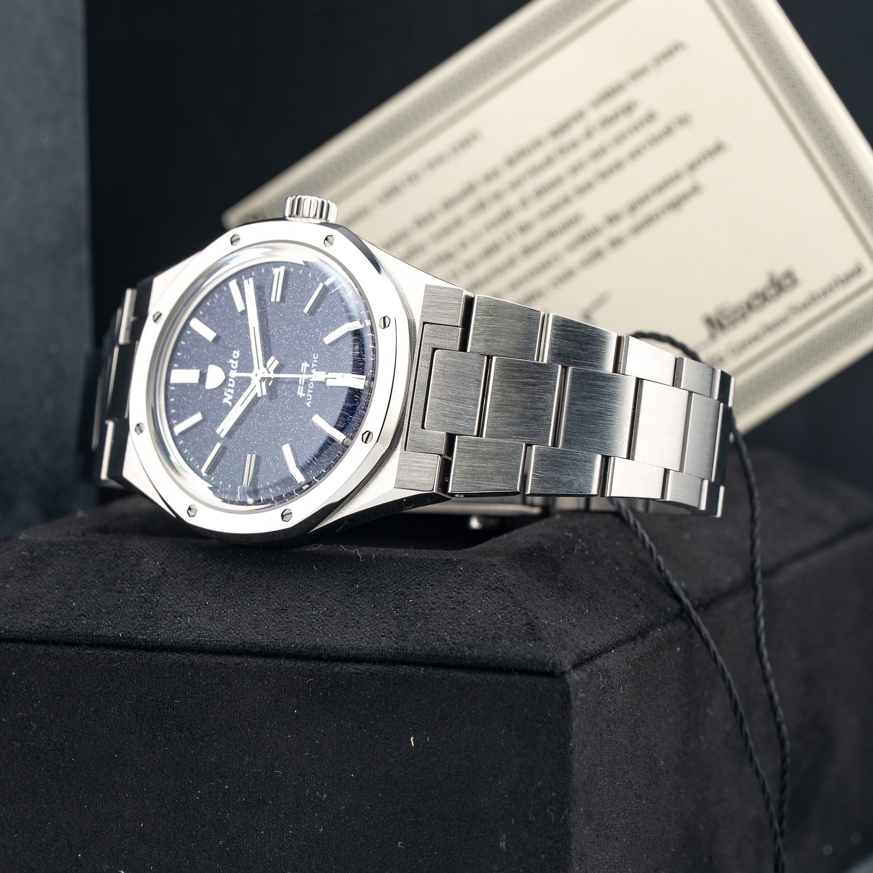 Nivada Grenchen 68018A77 F77 Titanium Dark Blue Aventurine