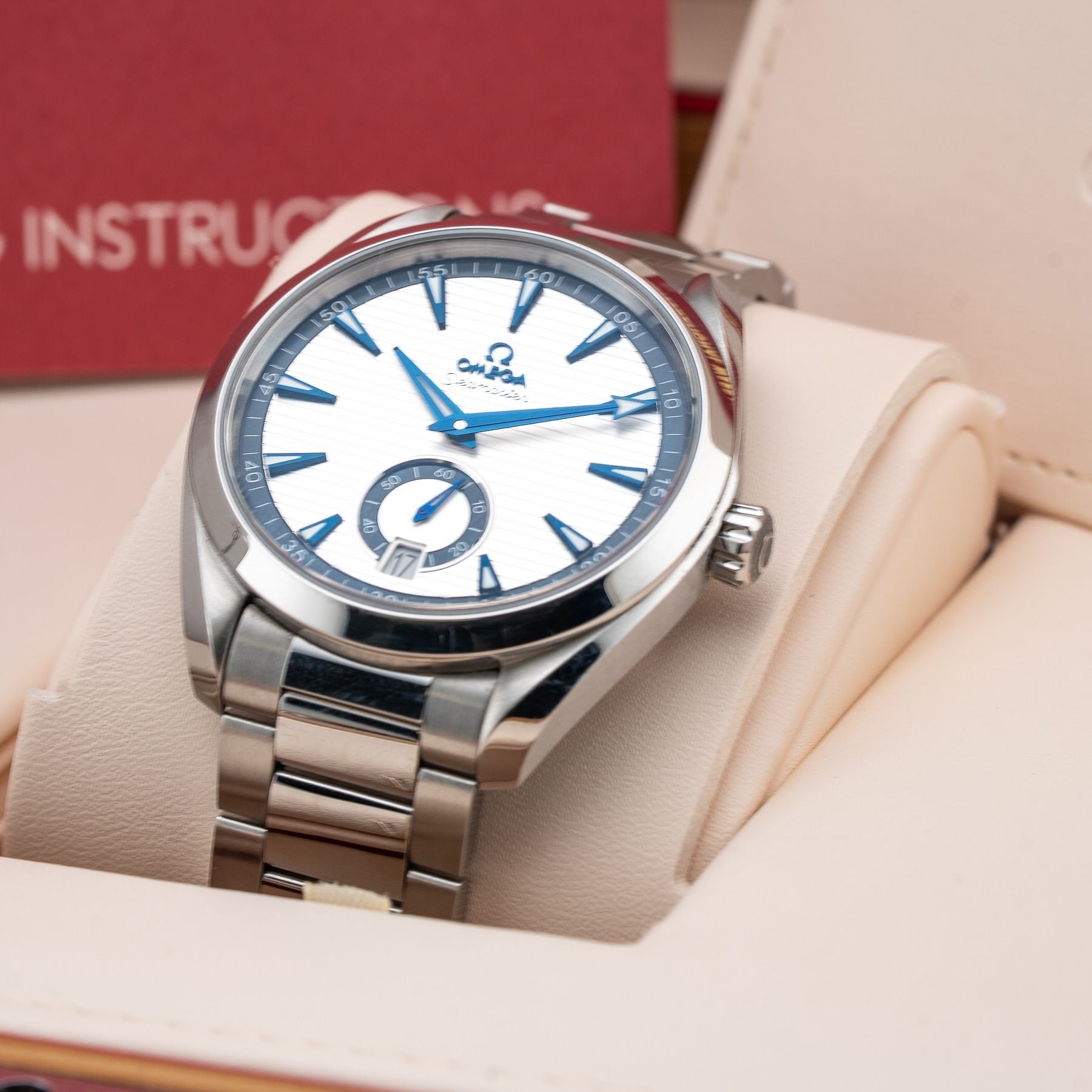 Omega 220.10.41.21.02.004 Aqua Terra 150M Small Seconds Silver Blue Dial on Bracelet