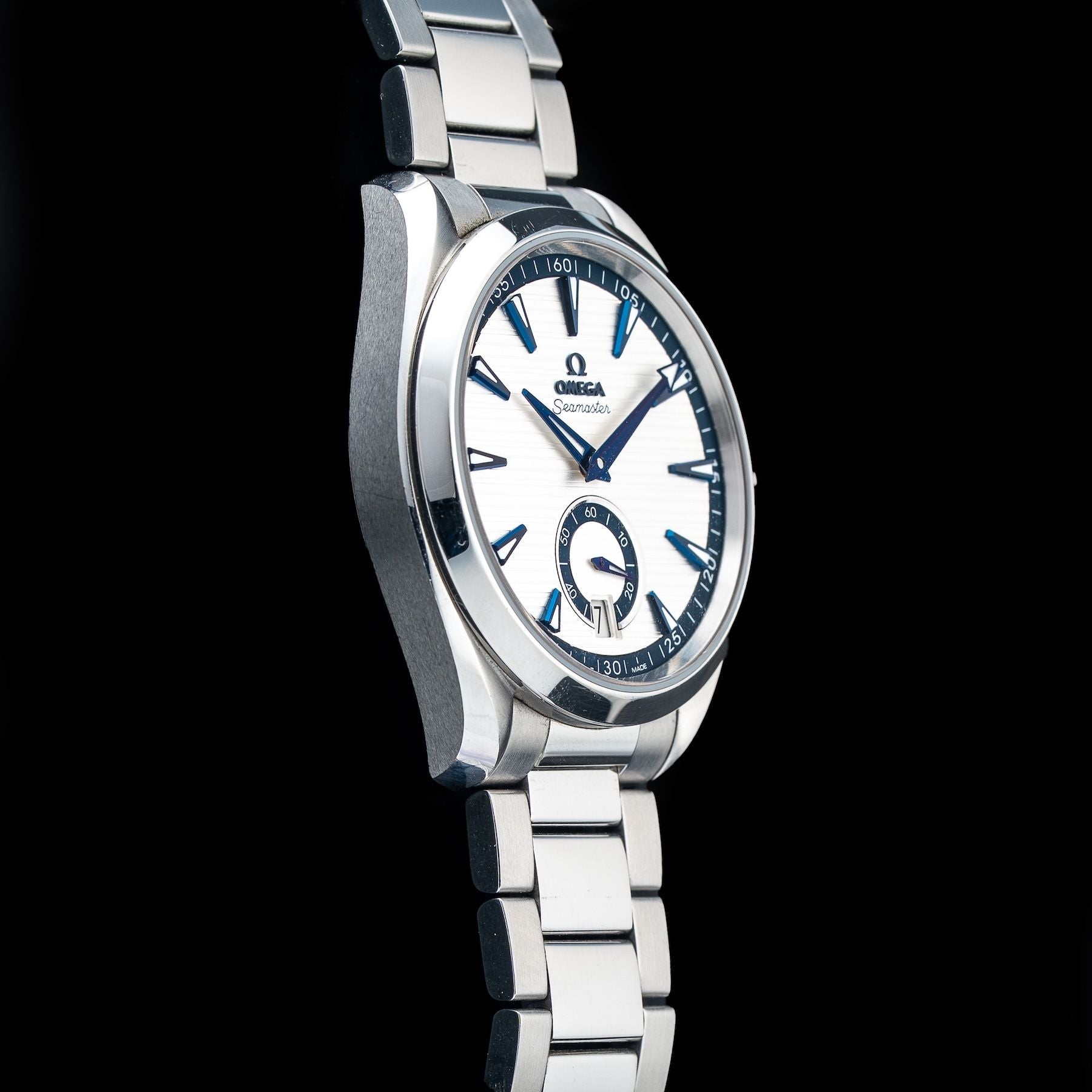 Omega 220.10.41.21.02.004 Aqua Terra 150M Small Seconds Silver Blue Dial on Bracelet