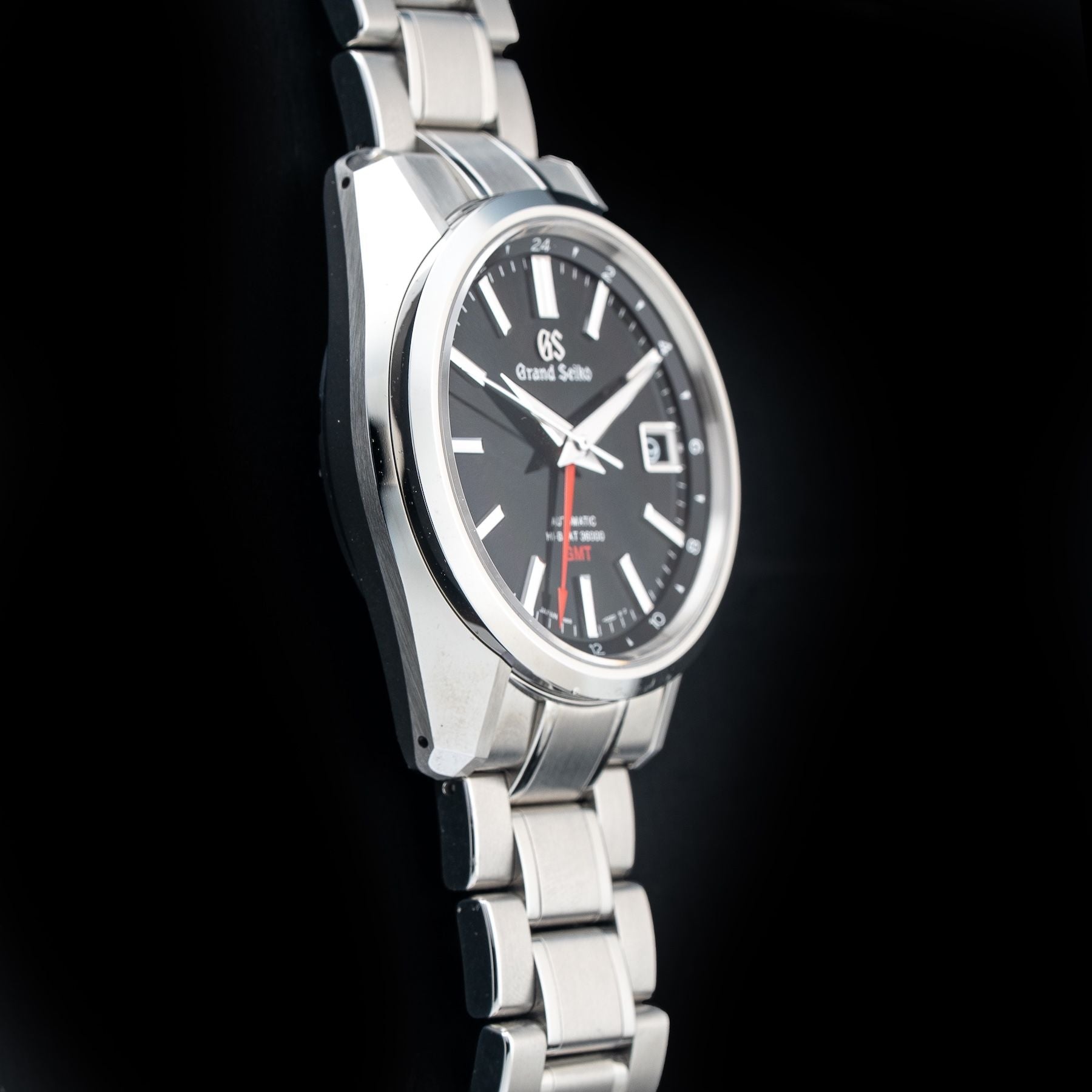 Grand Seiko SBGJ203 Hi-Beat GMT Black Dial