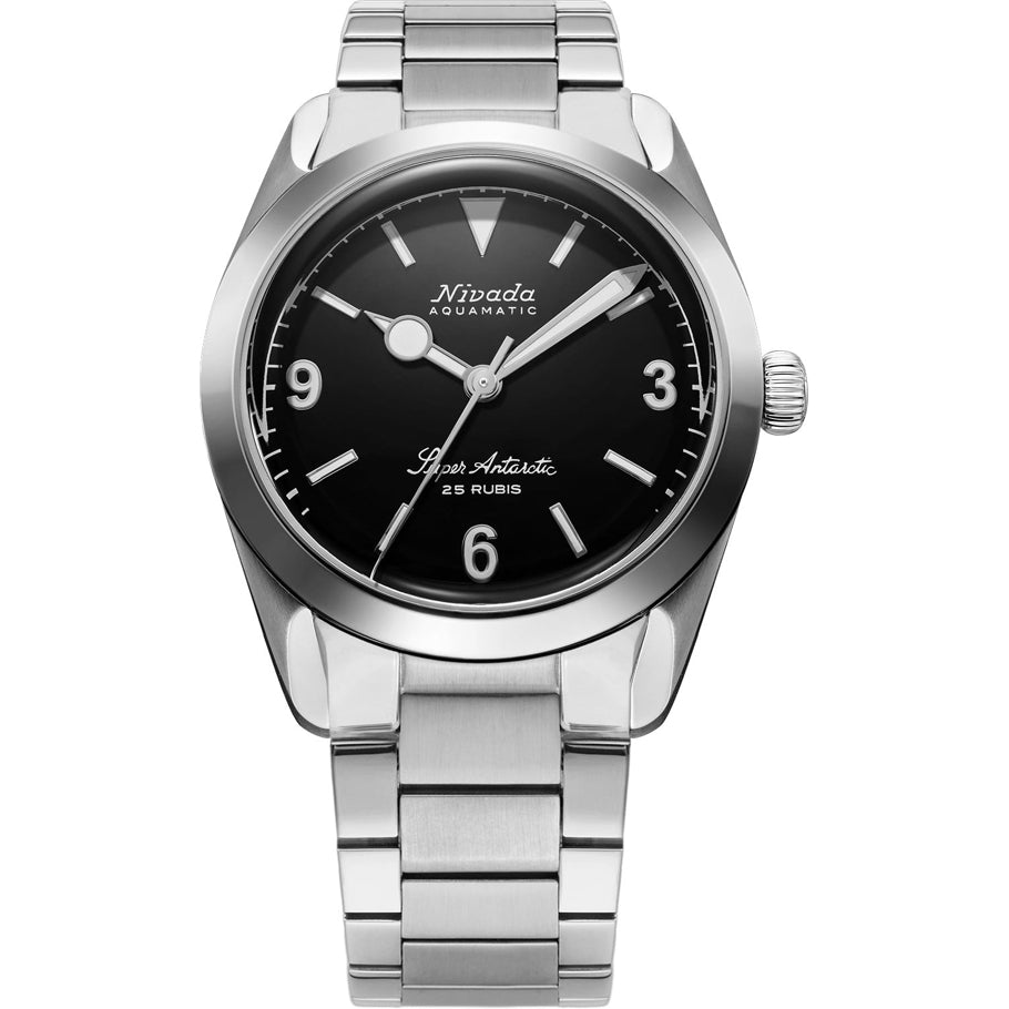 Nivada Grenchen 32039A20 Super Antarctic 3.6.9 Black No Vintage Effect White Luminous
