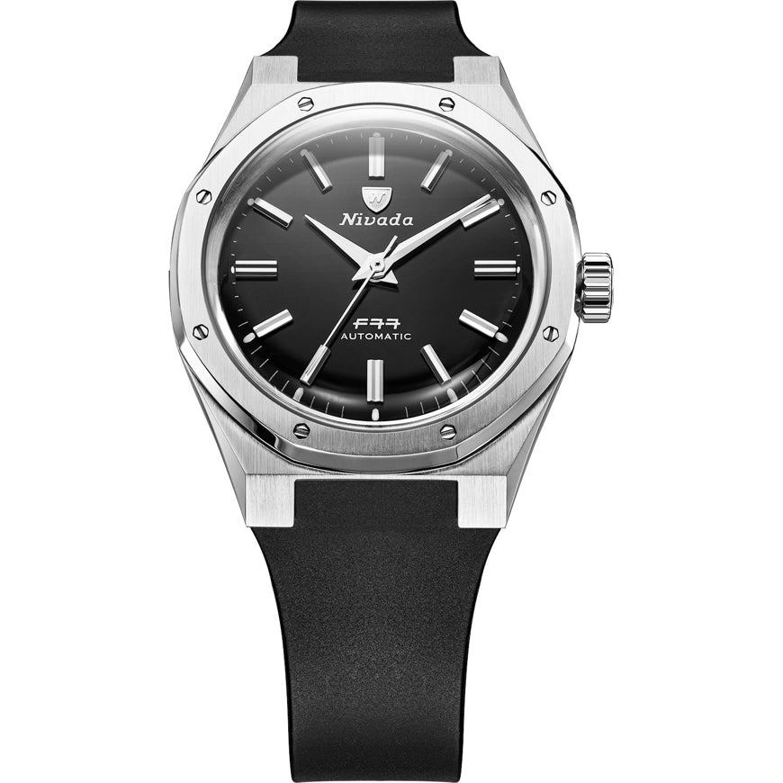 Nivada Grenchen 68035A77-DR Mark II Steel on Rubber Strap