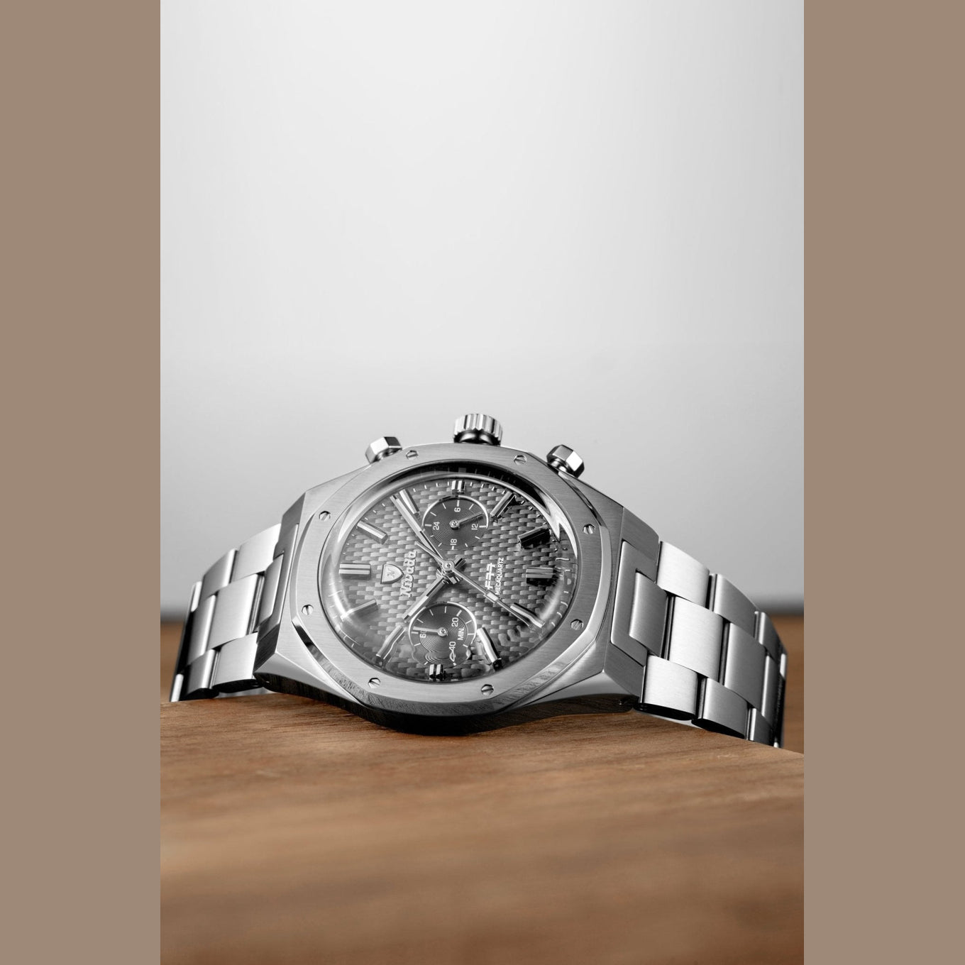 Nivada Grenchen 68001Q77 F77 Chrono Mecaquartz Grey 38mm