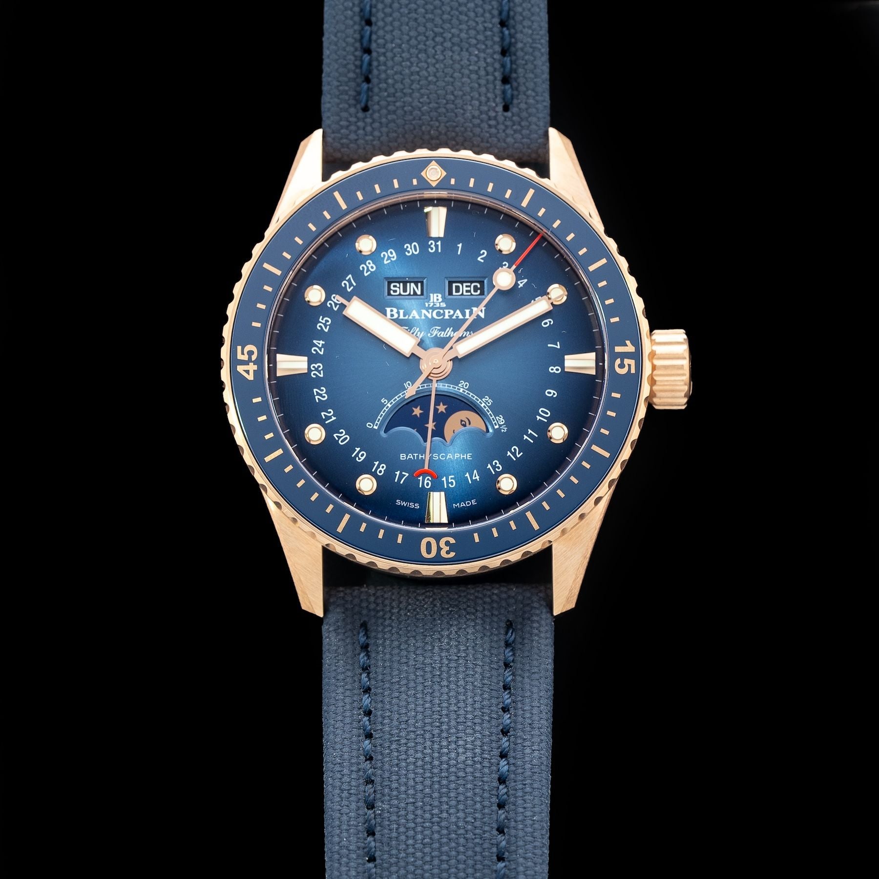 Blancpain Fifty Fathoms Bathyscaphe Complete Calendar Gold 5054 3640 O52B