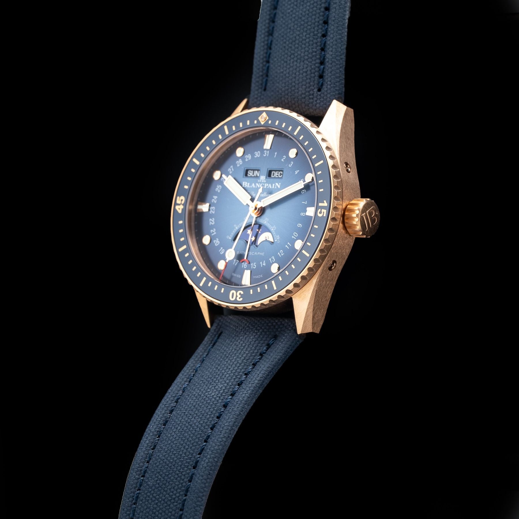 Blancpain Fifty Fathoms Bathyscaphe Complete Calendar Gold 5054 3640 O52B