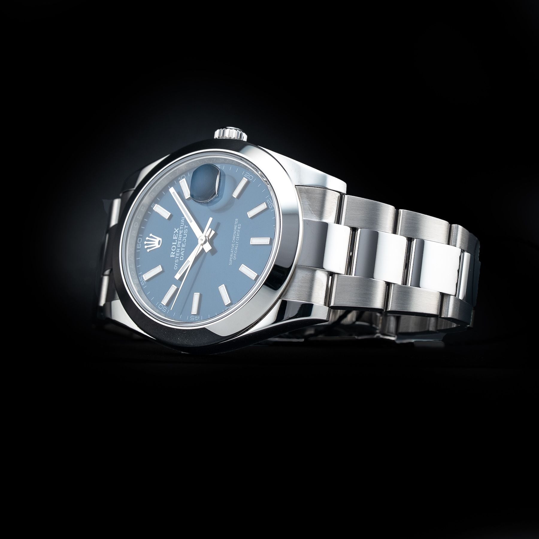 Rolex Datejust 41 Smooth 126300-0001 Blue Dial Stainless Steel Oyster