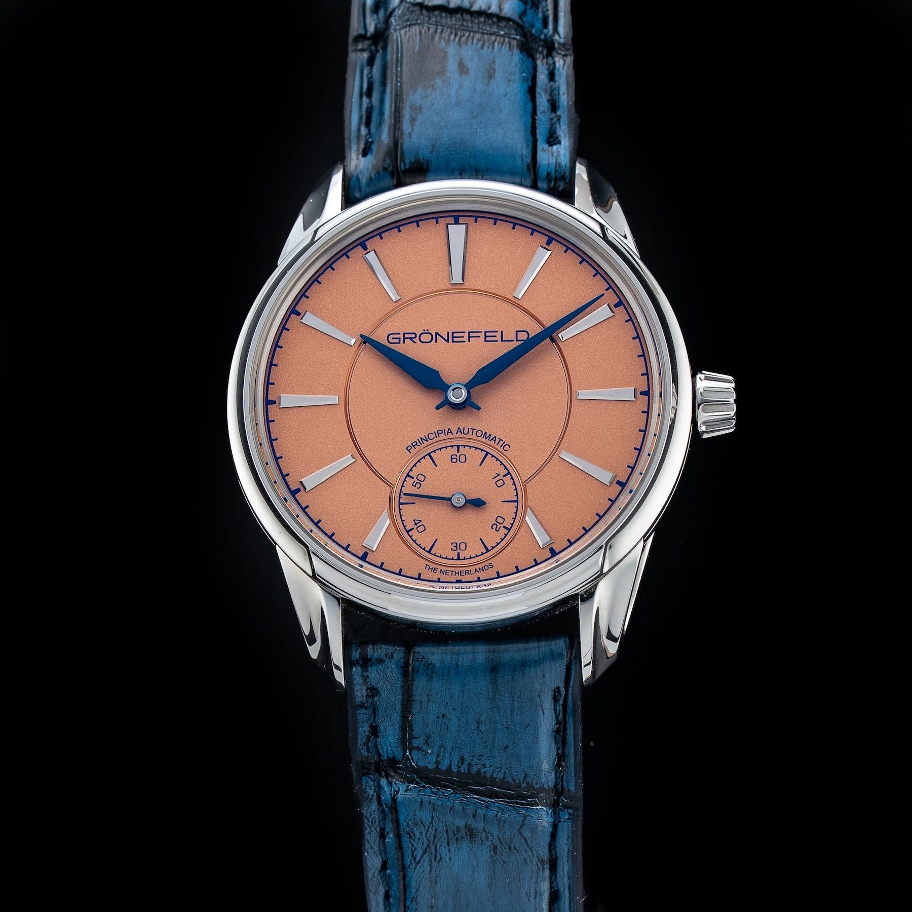 Grönefeld 1941 Principia Automatic Stainless Steel Salmon Dial 41126