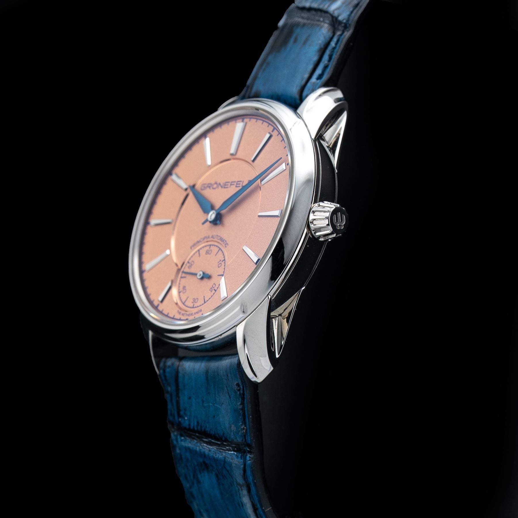 Grönefeld 1941 Principia Automatic Stainless Steel Salmon Dial 41126
