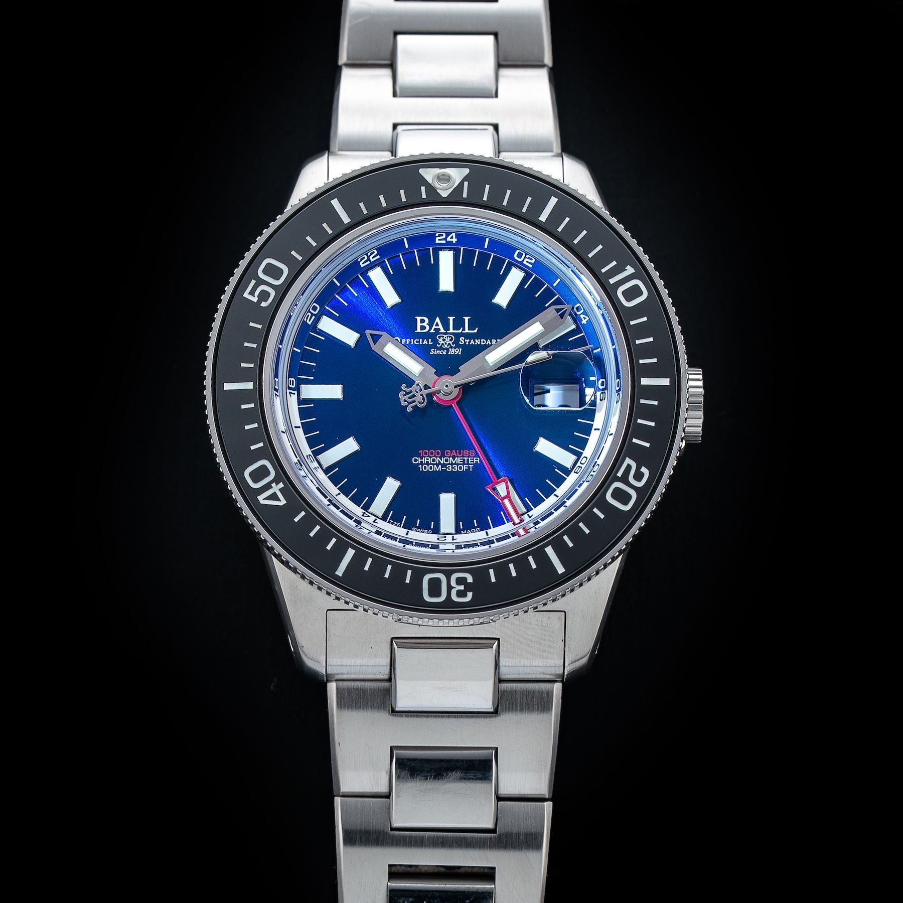 Ball Engineer III Hurricane Hunters 40mm Ceramic Elapsed Time Bezel Blue