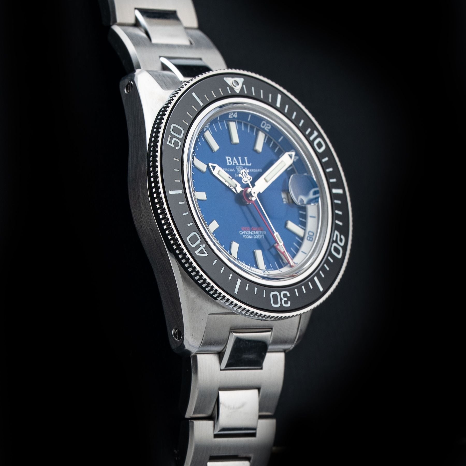Ball Engineer III Hurricane Hunters 40mm Ceramic Elapsed Time Bezel Blue