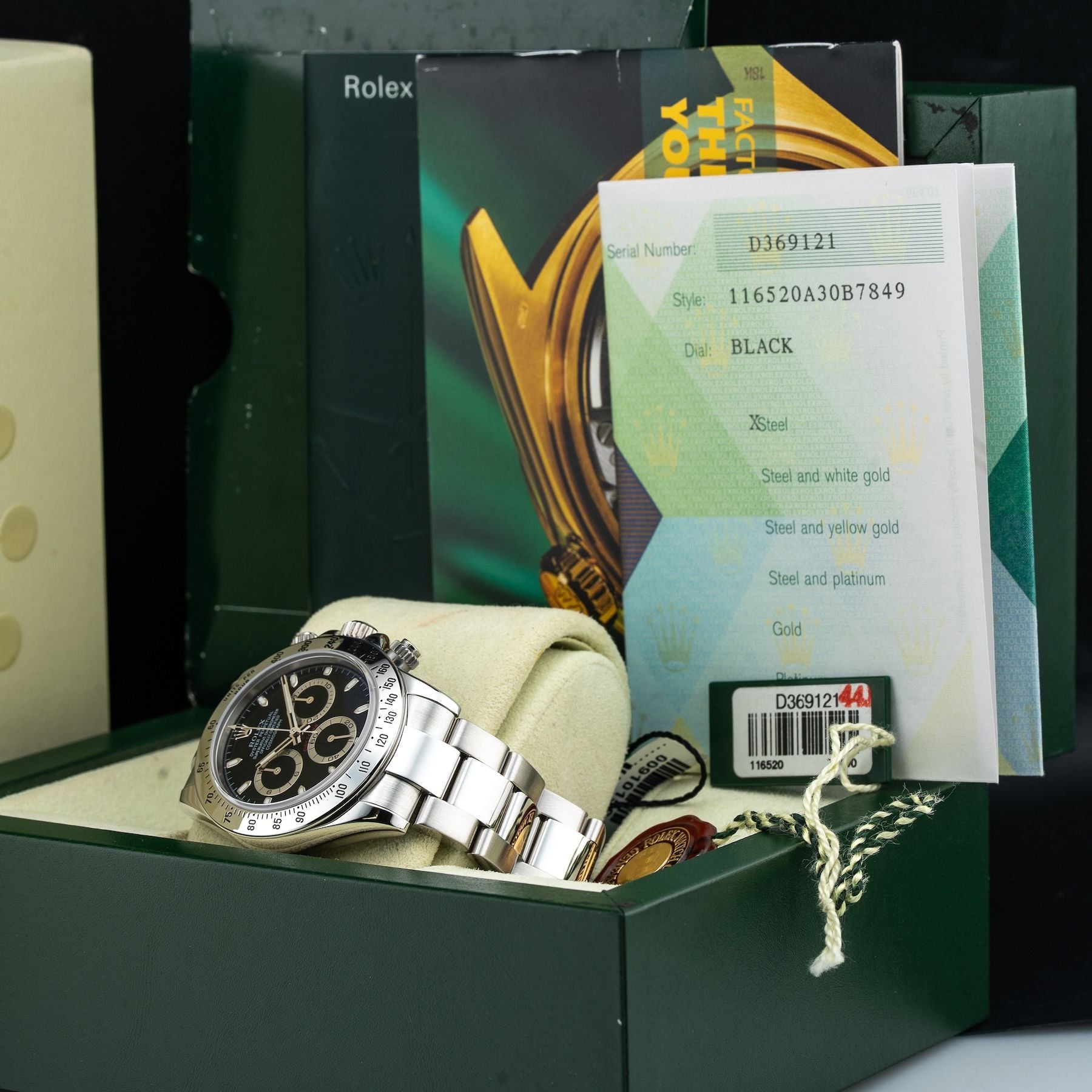 Rolex 116520A30B7849 Cosmograph Daytona Black Dial