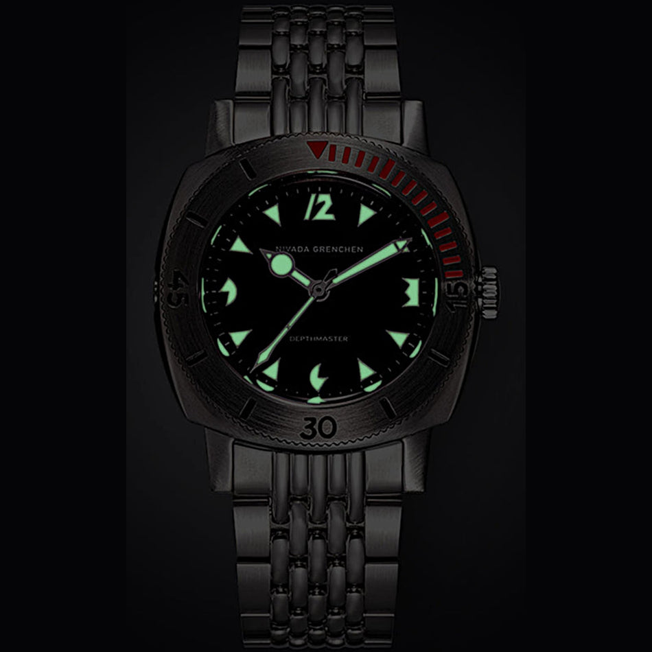 Nivada Grenchen Depthmaster 14105A17 Pacman On Leather Strap