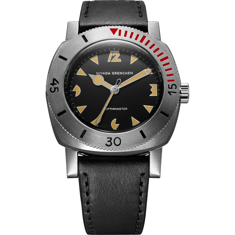 Nivada Grenchen Depthmaster 14105A17 Pacman On Leather Strap