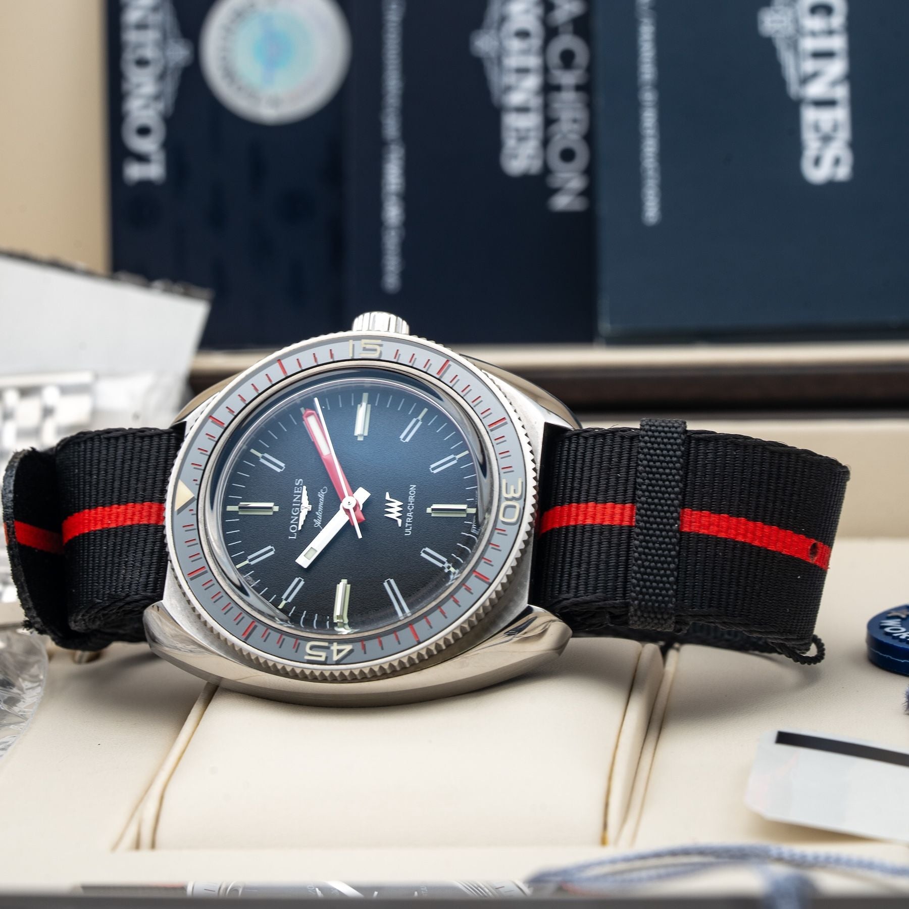 Longines Ultra-Chron on Strap L2.836.4.52.6