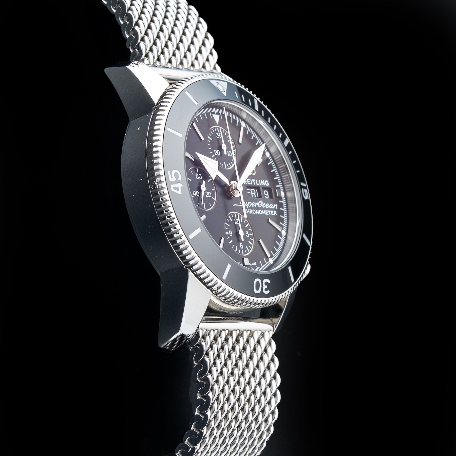 Breitling Superocean Heritage Chronograph 44 Black Dial Stainless Steel Watch A13313