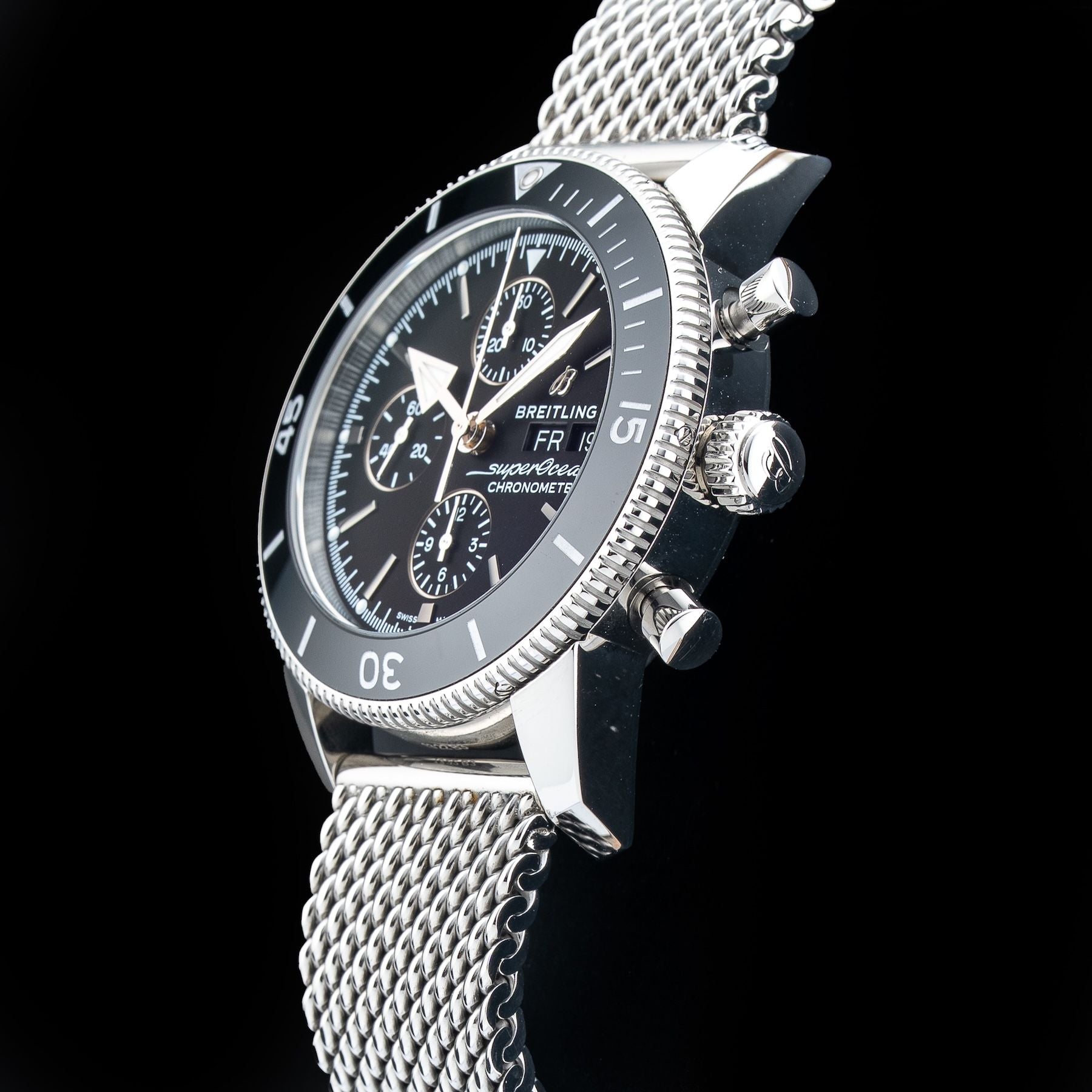 Breitling Superocean Heritage Chronograph 44 Black Dial Stainless Steel Watch A13313