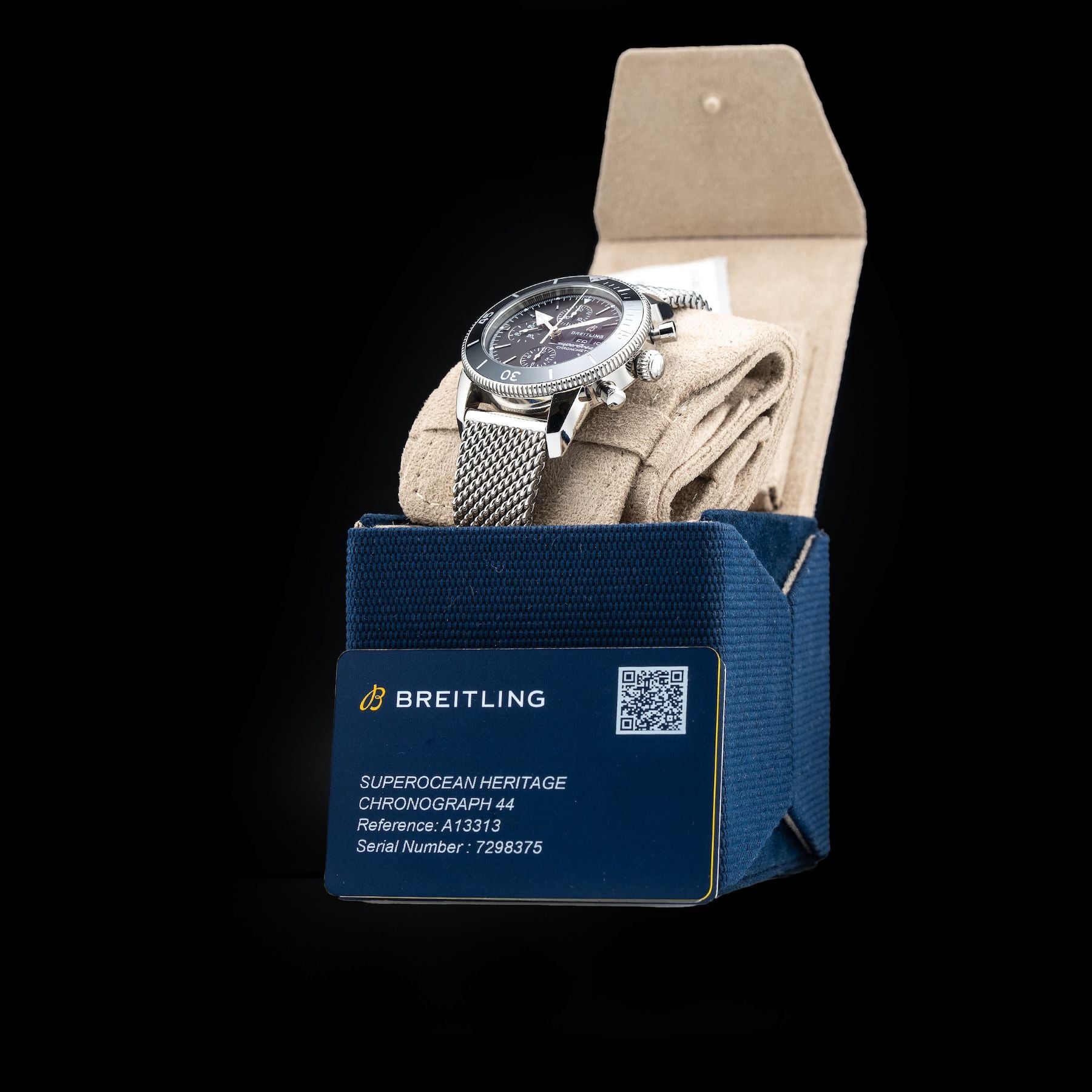 Breitling Superocean Heritage Chronograph 44 Black Dial Stainless Steel Watch A13313
