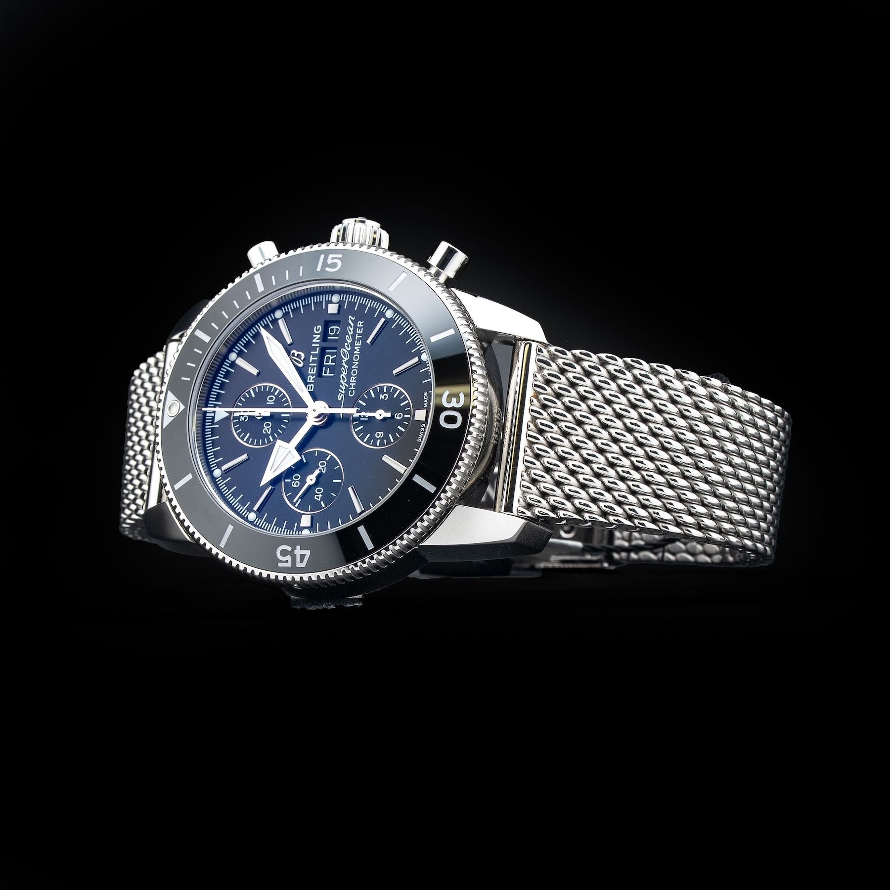 Breitling Superocean Heritage Chronograph 44 Black Dial Stainless Steel Watch A13313