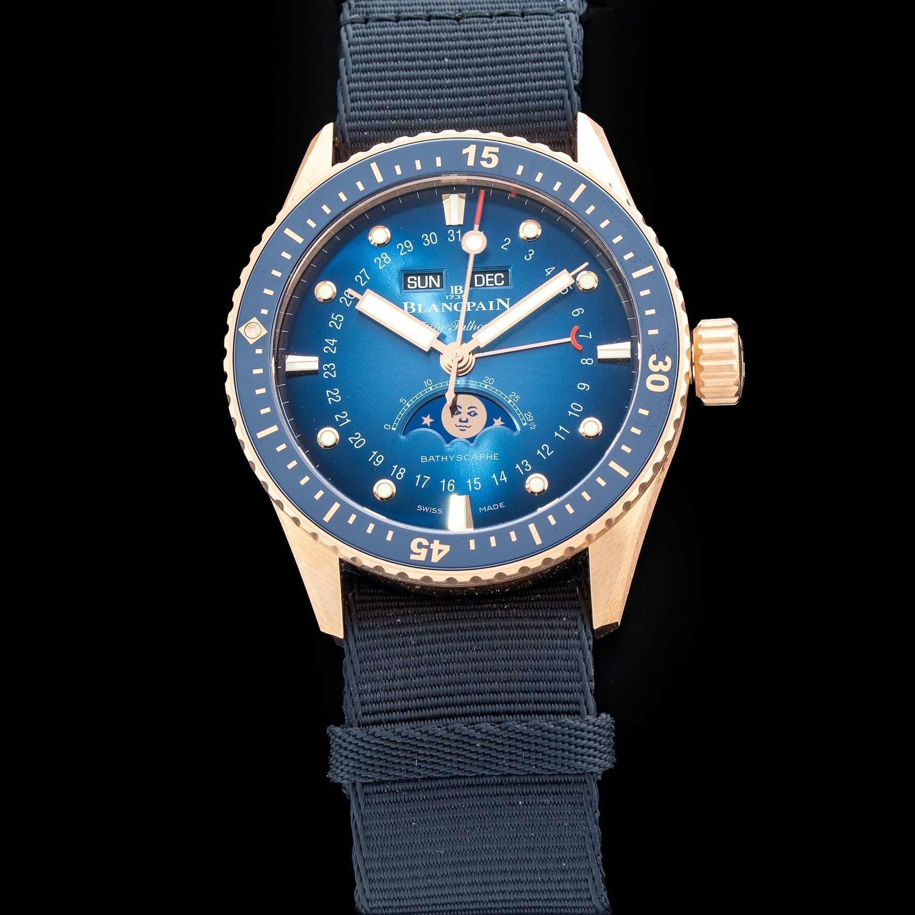 Blancpain Fifty Fathoms Bathyscaphe Complete Calendar Gold 5054 3640 NAOA