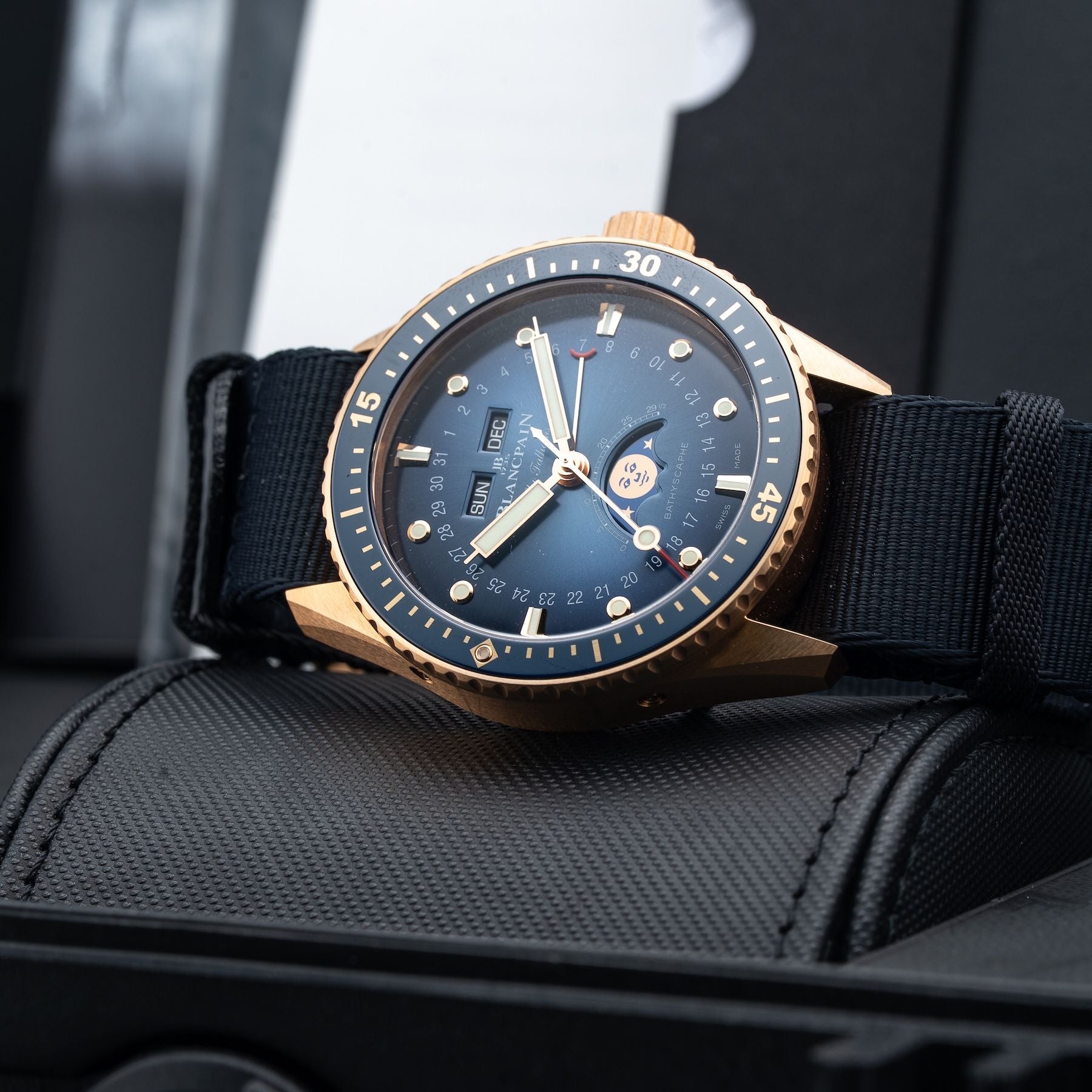 Blancpain Fifty Fathoms Bathyscaphe Complete Calendar Gold 5054 3640 NAOA