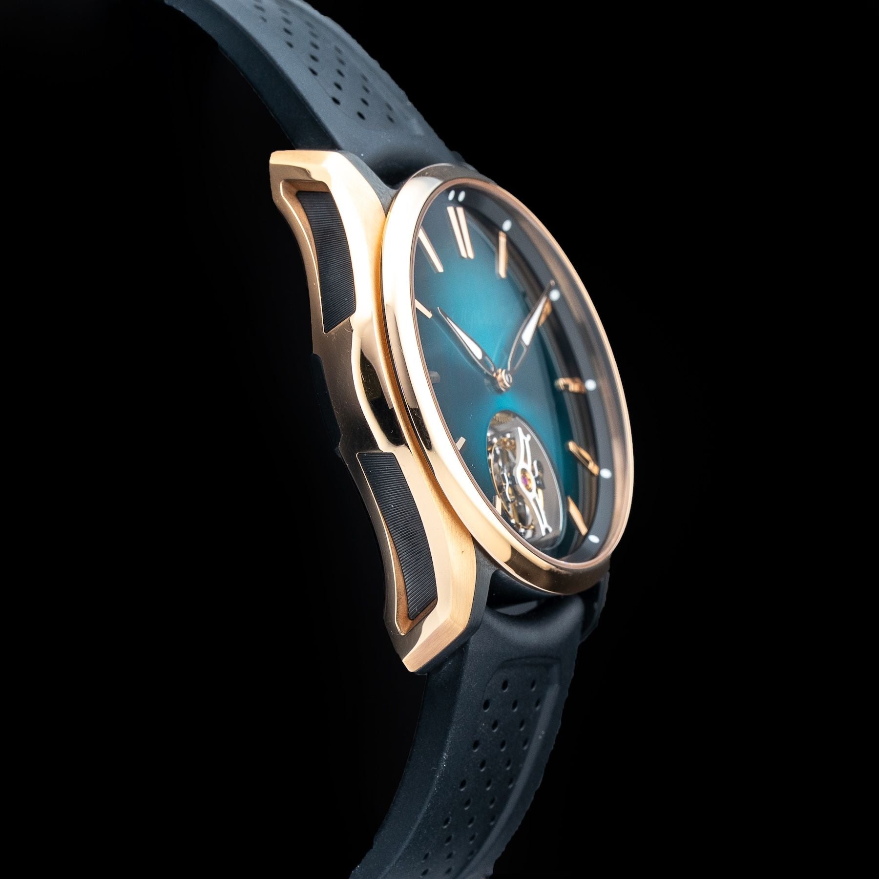 H. Moser & Cie. 3804-0901 Tourbillon Red Gold Titanium Dlc Turquoise Fumé Dial