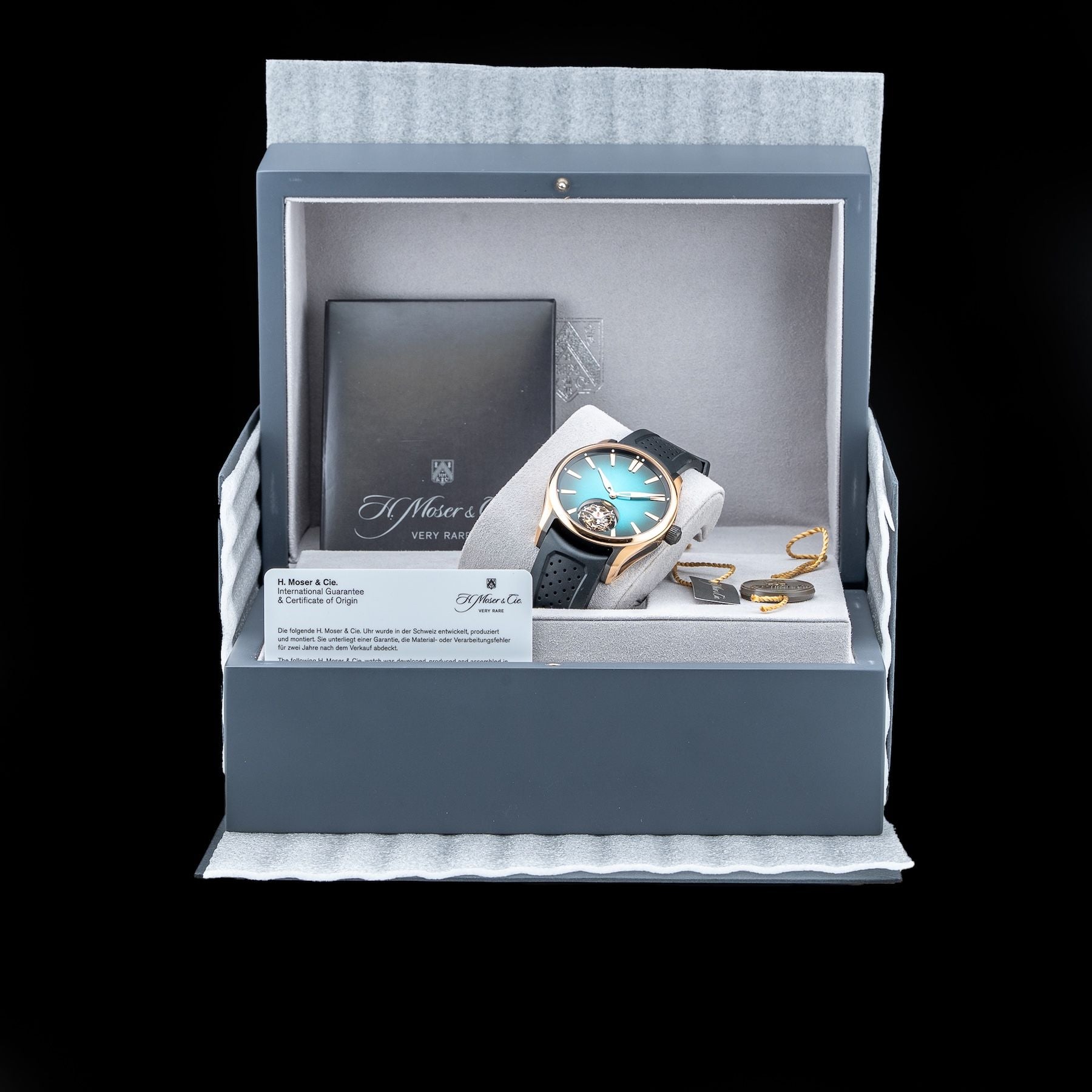 H. Moser & Cie. 3804-0901 Tourbillon Red Gold Titanium Dlc Turquoise Fumé Dial