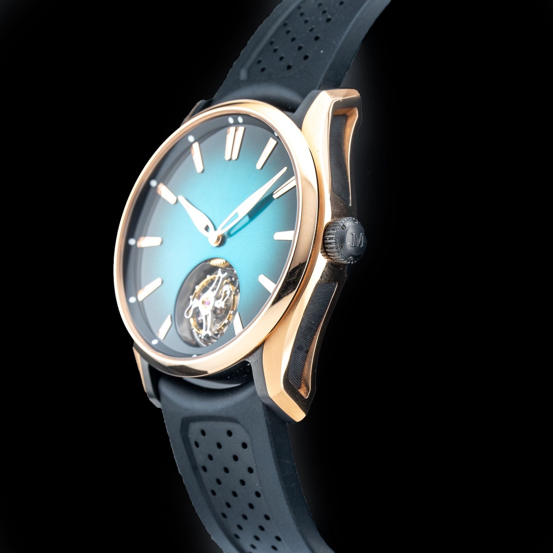 H. Moser & Cie. 3804-0901 Tourbillon Red Gold Titanium Dlc Turquoise Fumé Dial