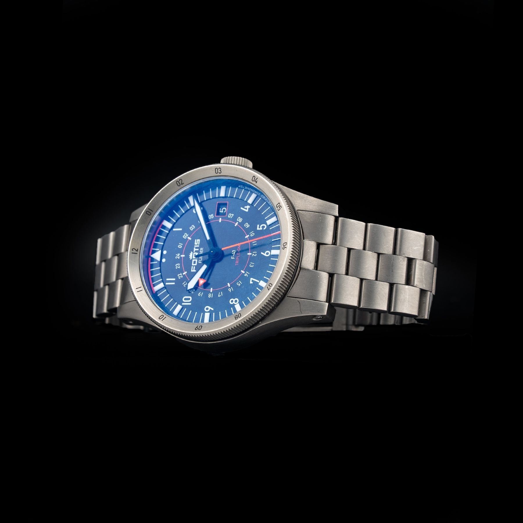 Fortis F4260000 Flieger F-43 Triple GMT Neu