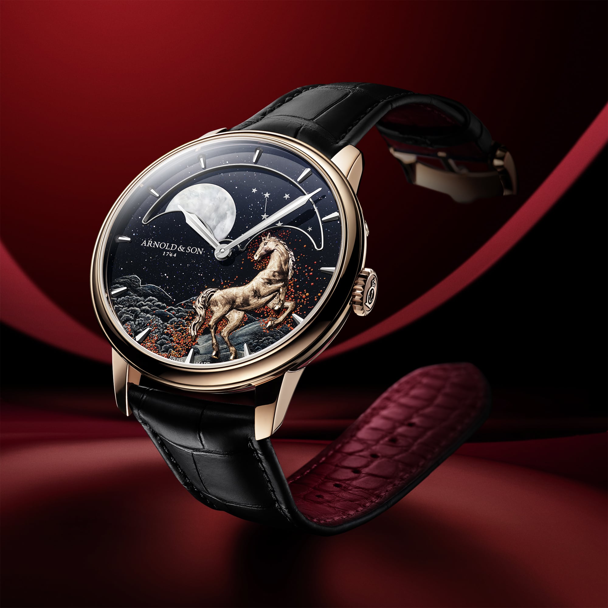 Arnold & Son 1GLBR.Z11A.C1293A Perpetual Moon 41.5 Red Gold Year Of The Horse
