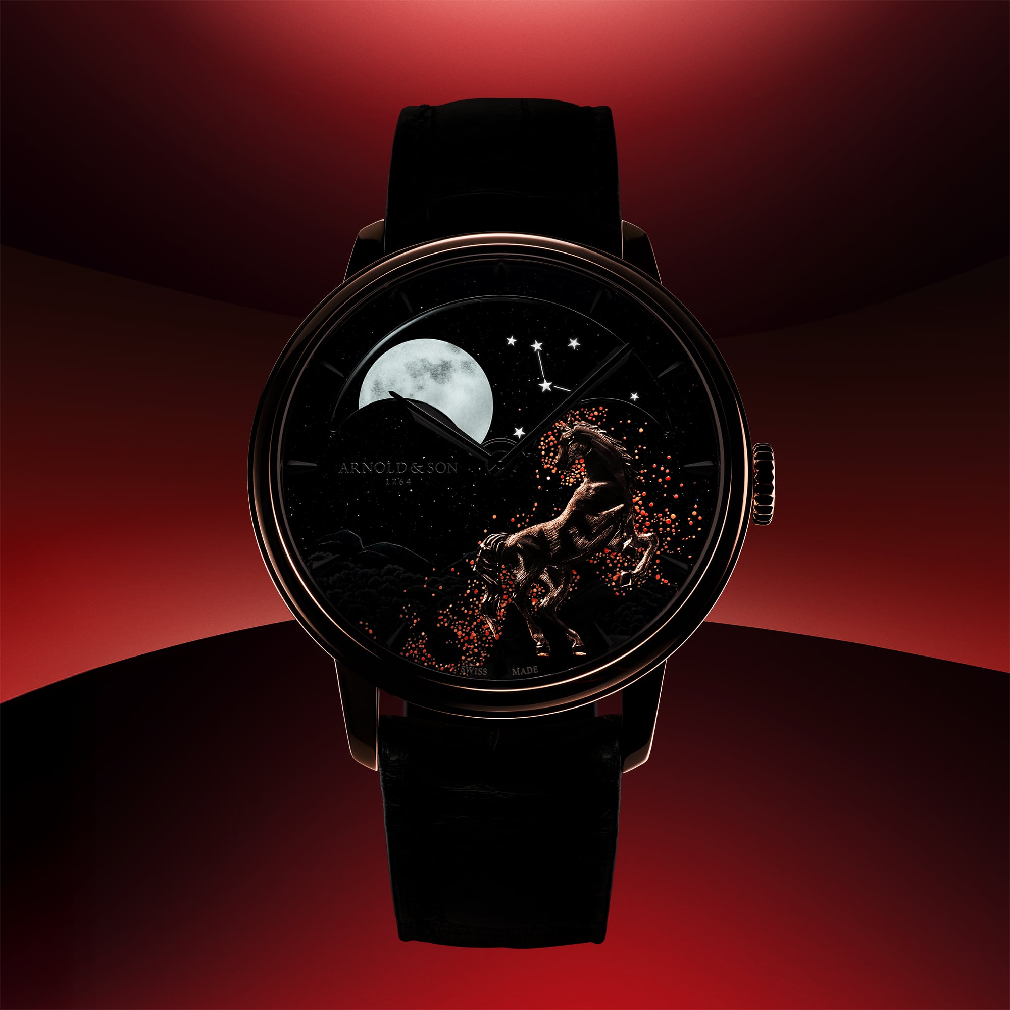 Arnold & Son 1GLBR.Z11A.C1293A Perpetual Moon 41.5 Red Gold Year Of The Horse
