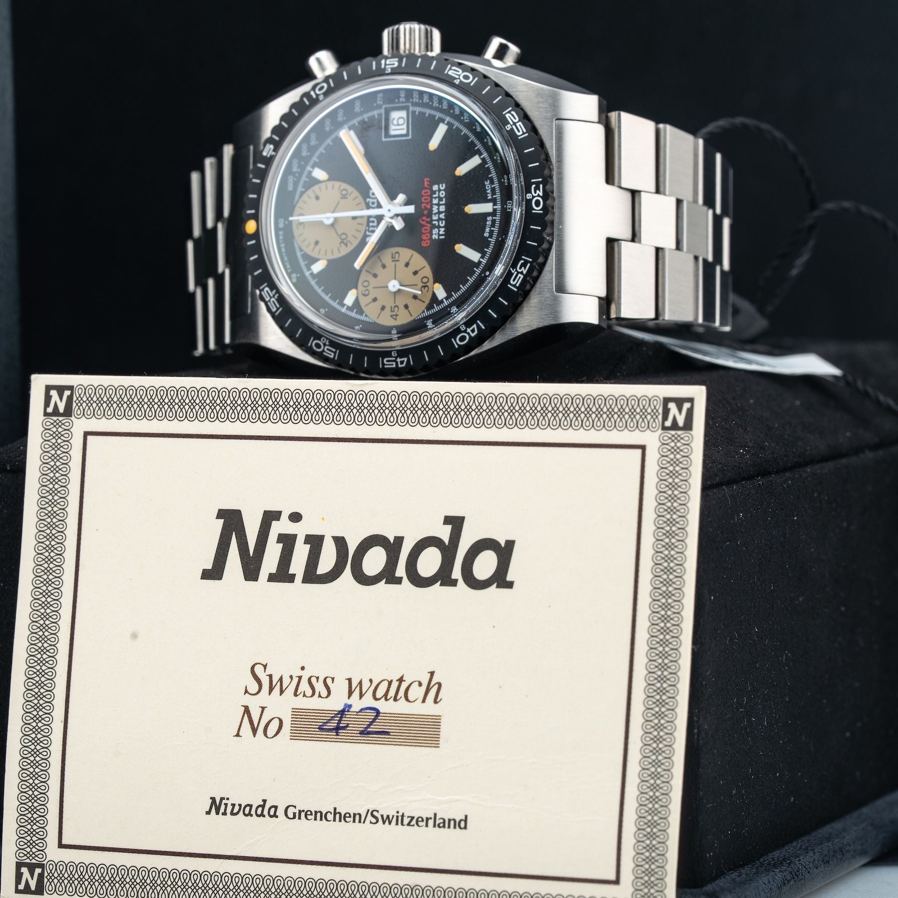 Nivada Grenchen 77001A45 Chronosport Cream Luminova Automatic 38mm