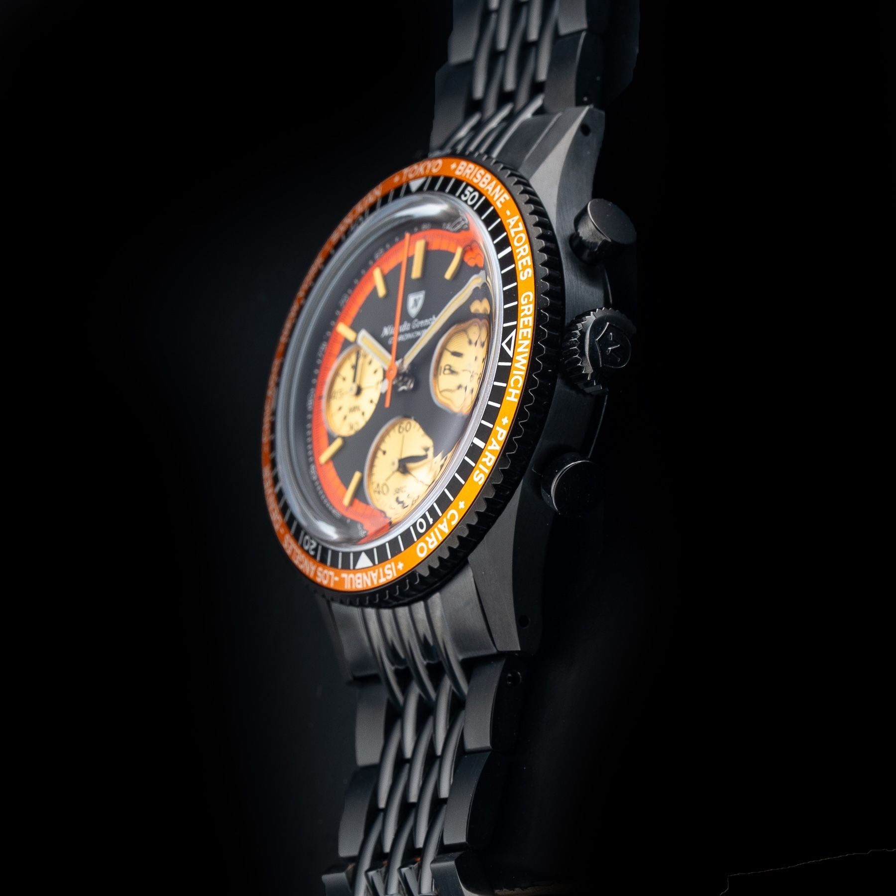 Nivada Grenchen 87041Q04 Chronoking Mecaquartz Black