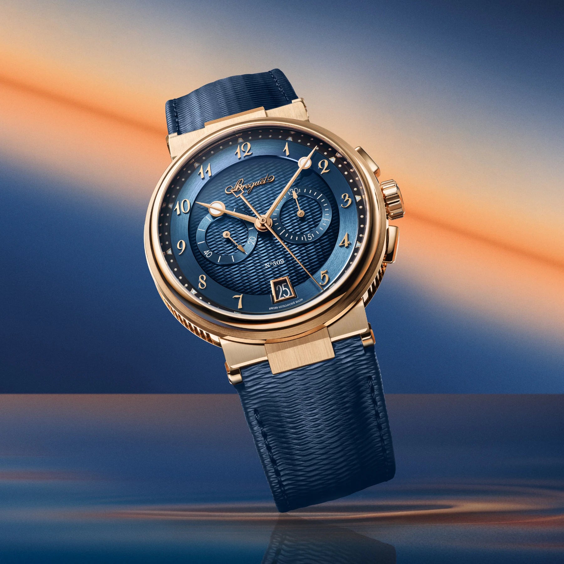 Breguet Marine Chronographe 5527 Blue Dial Rose Gold 5527BR/Y9/5WV