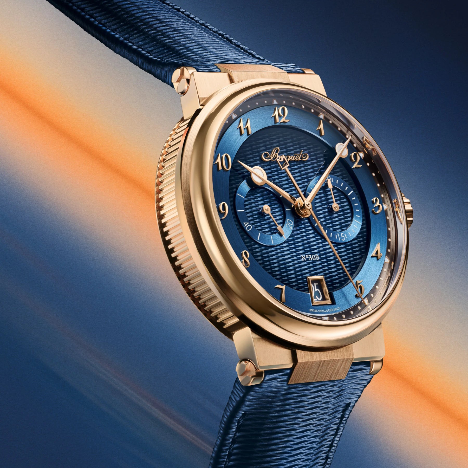 Breguet Marine Chronographe 5527 Blue Dial Rose Gold 5527BR/Y9/5WV