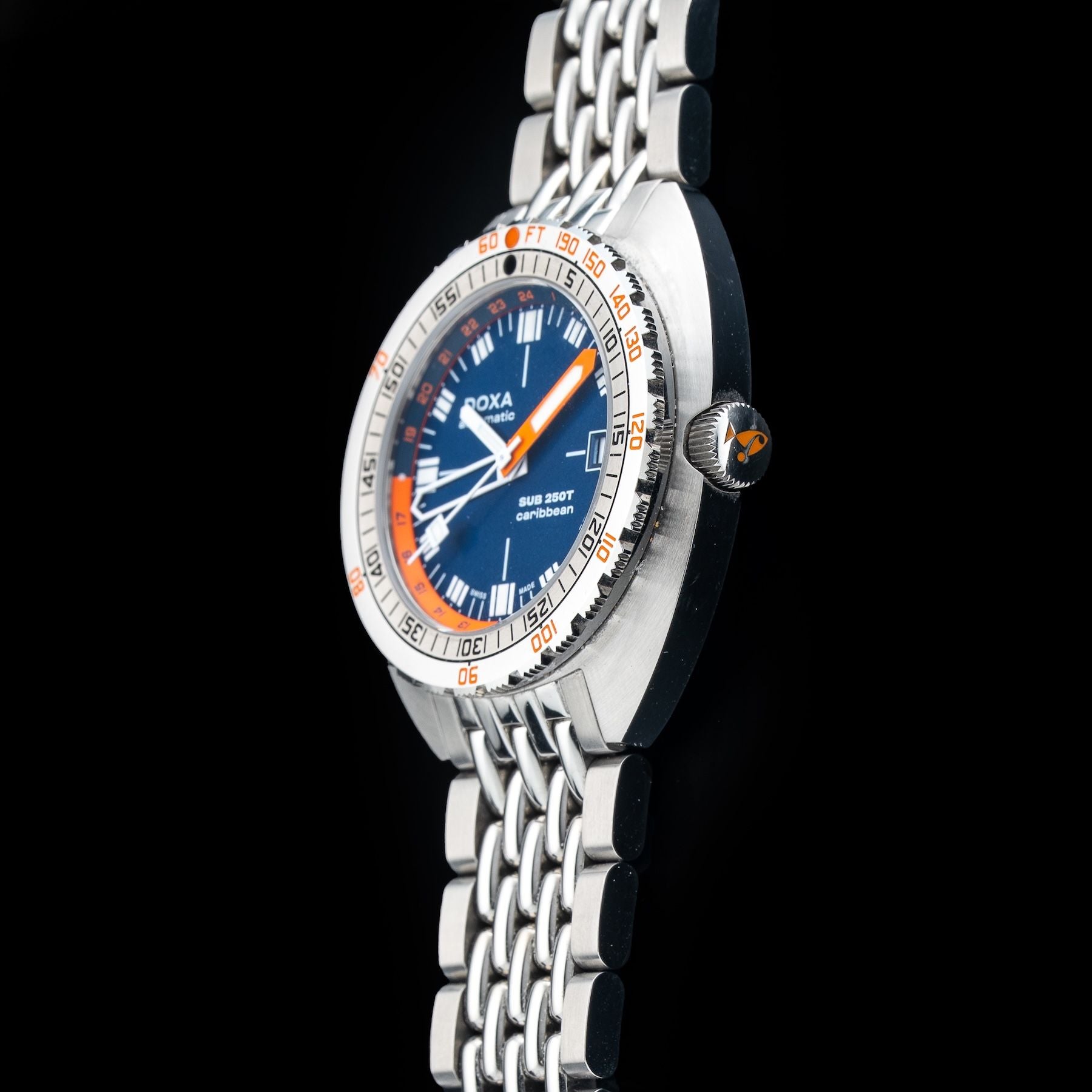 DOXA 855.10.201.10 SUB 250T GMT Caribbean On Stainless Steel Bracelet