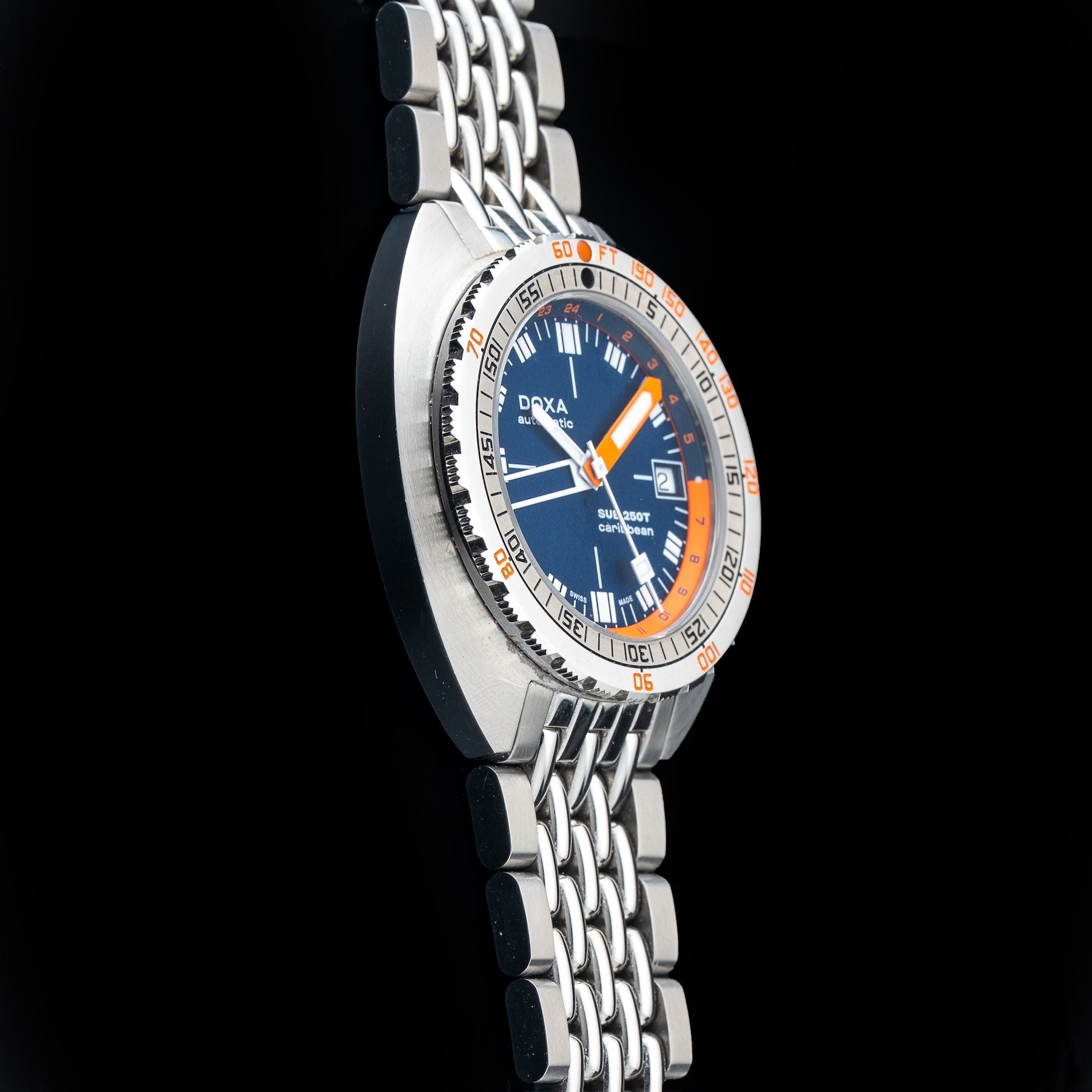 DOXA 855.10.201.10 SUB 250T GMT Caribbean On Stainless Steel Bracelet