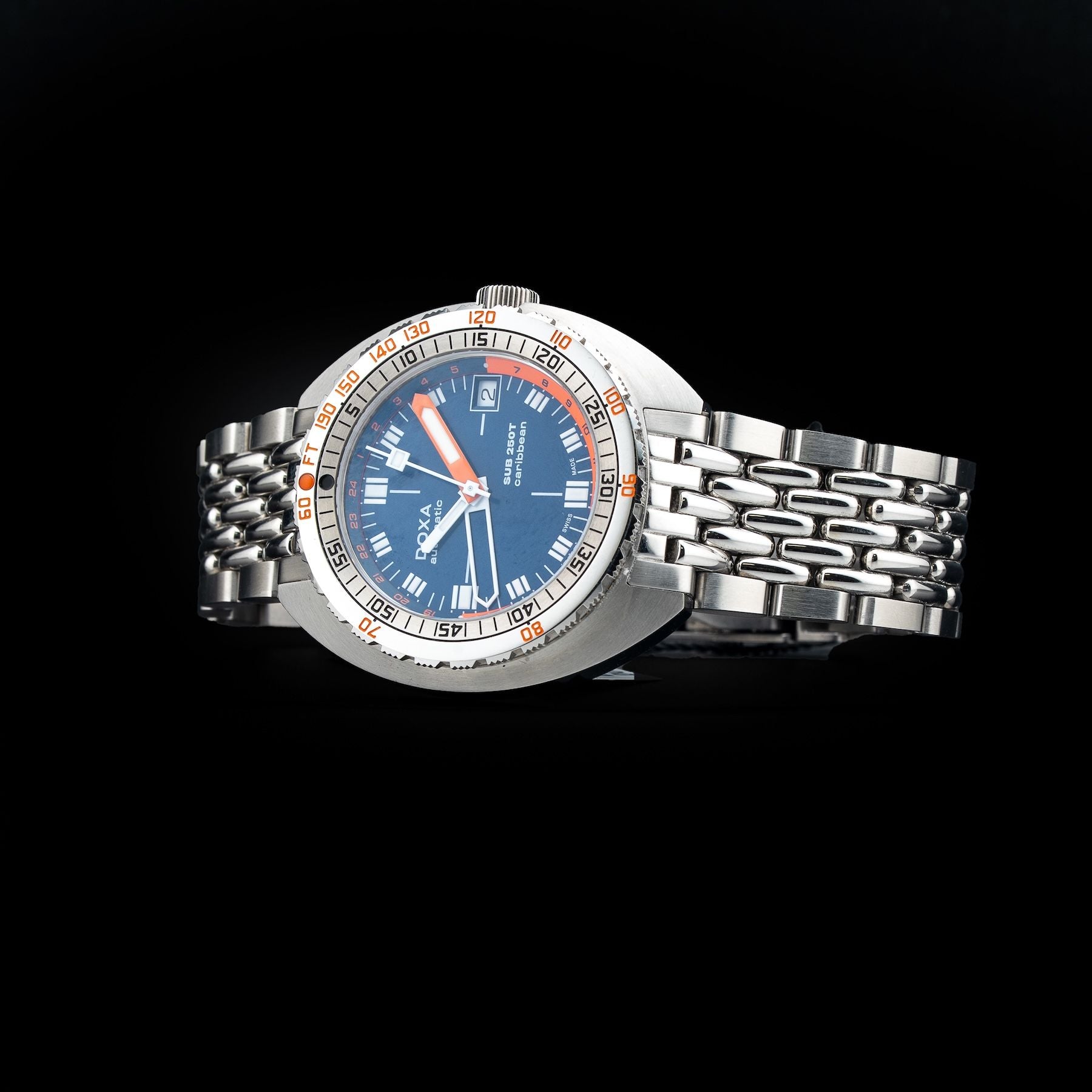 DOXA 855.10.201.10 SUB 250T GMT Caribbean On Stainless Steel Bracelet