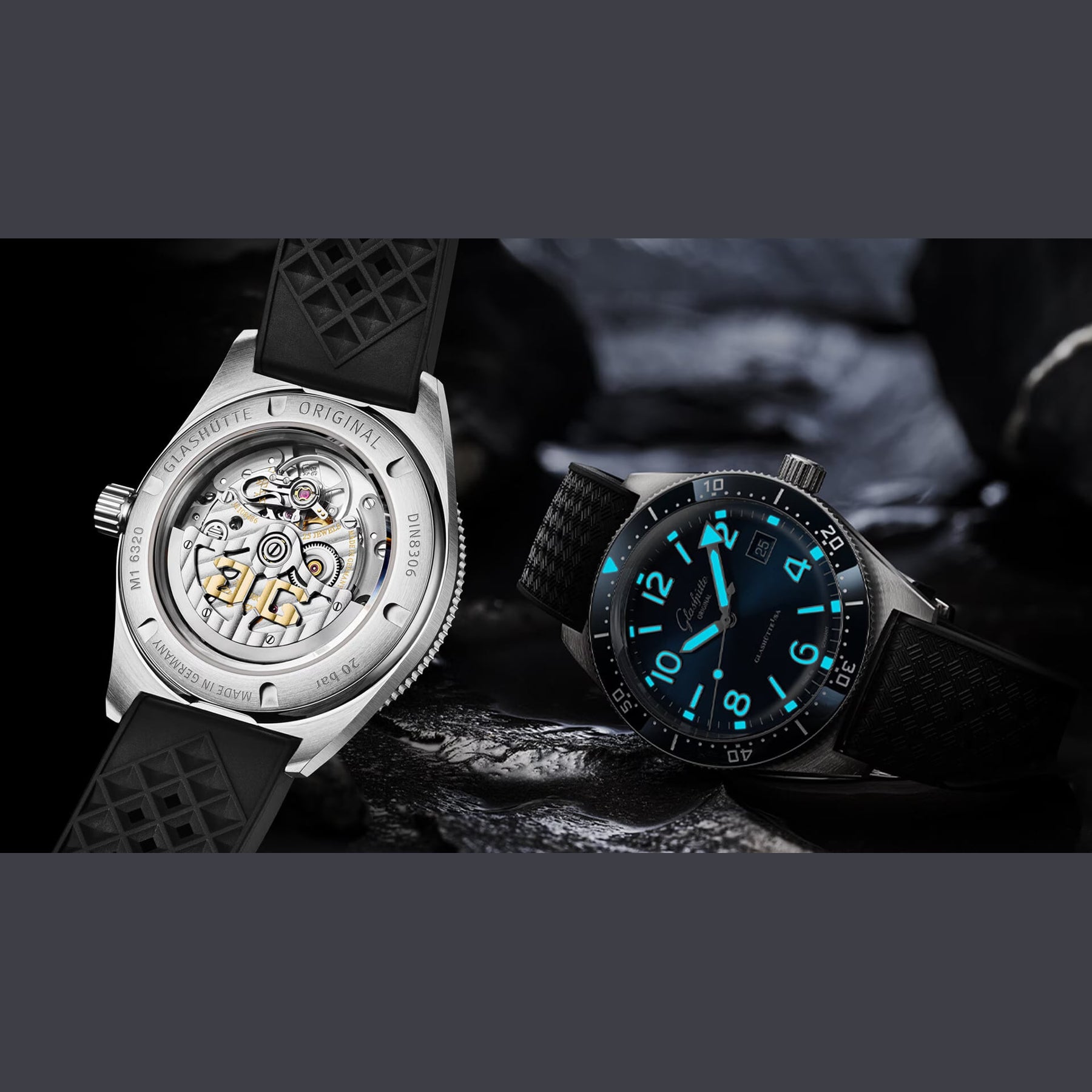 Glashütte Original 1-39-11-09-81-33 SeaQ on Rubber Strap