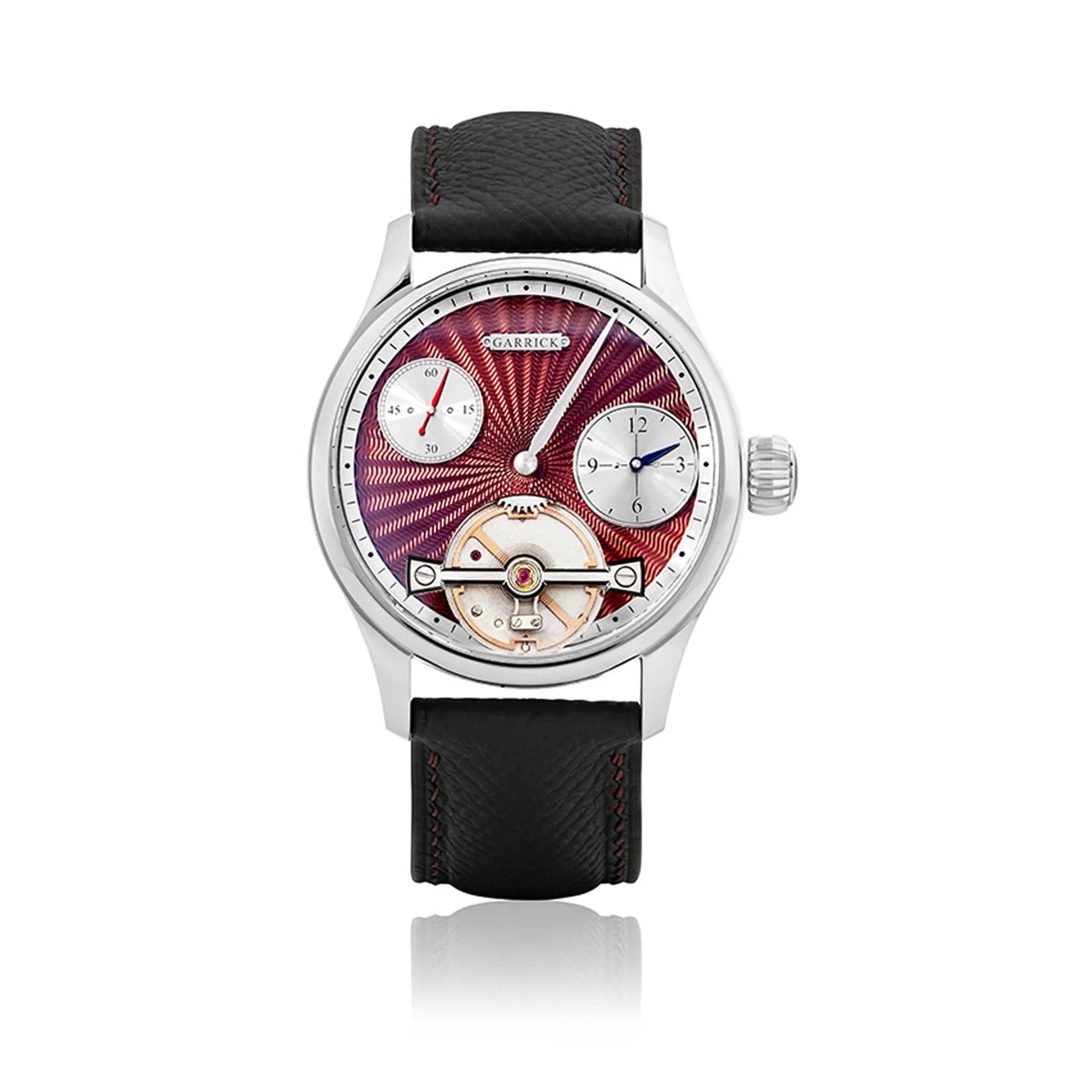 Garrick Regulator MK II Engine Turned Red Dial