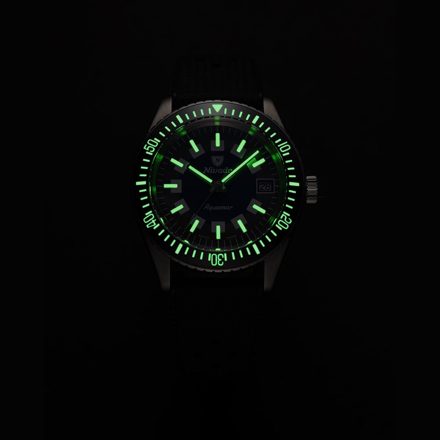 Nivada Grenchen Aquamar Vintage On Rubber Strap 32062A01
