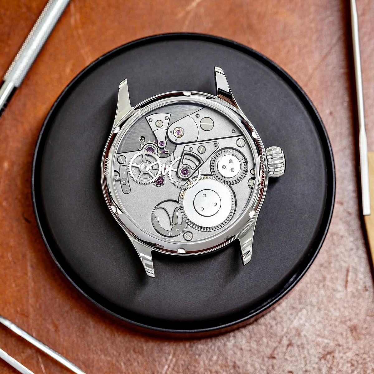 Garrick S2 Deadbeat Seconds Engine Turned Rhodium Dial